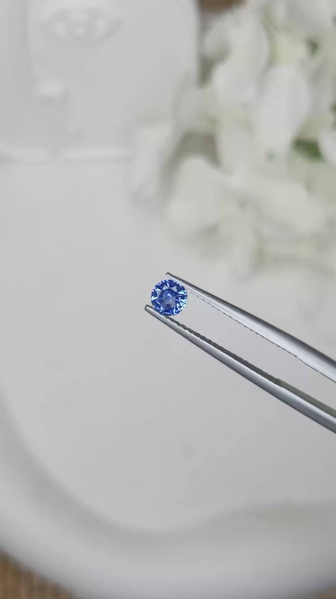 0.45 Ct. Blue Sapphire from Ceylon (Sri Lanka) Size Video