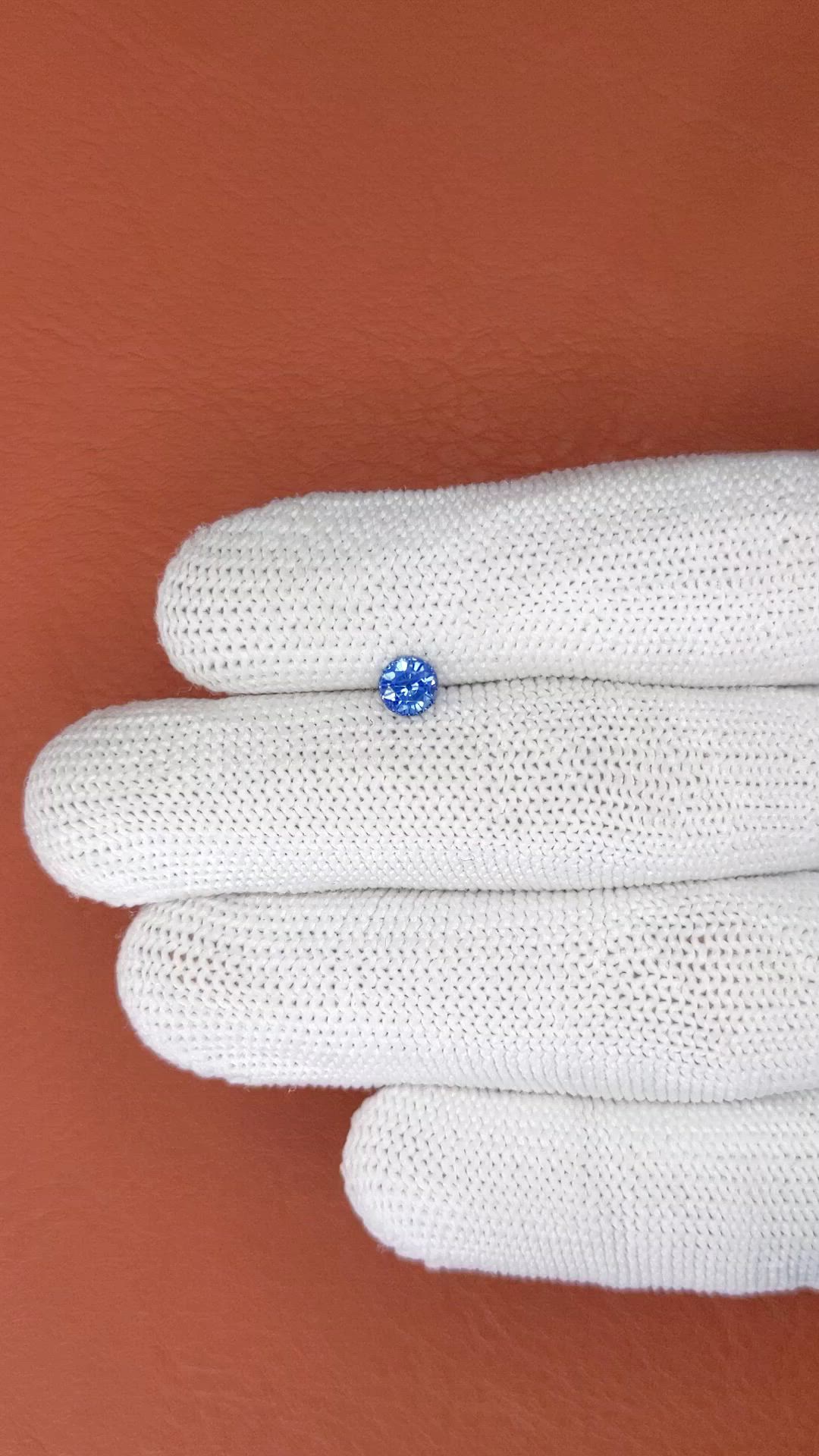 0.55 Ct. Blue Sapphire from Ceylon (Sri Lanka) Size Video