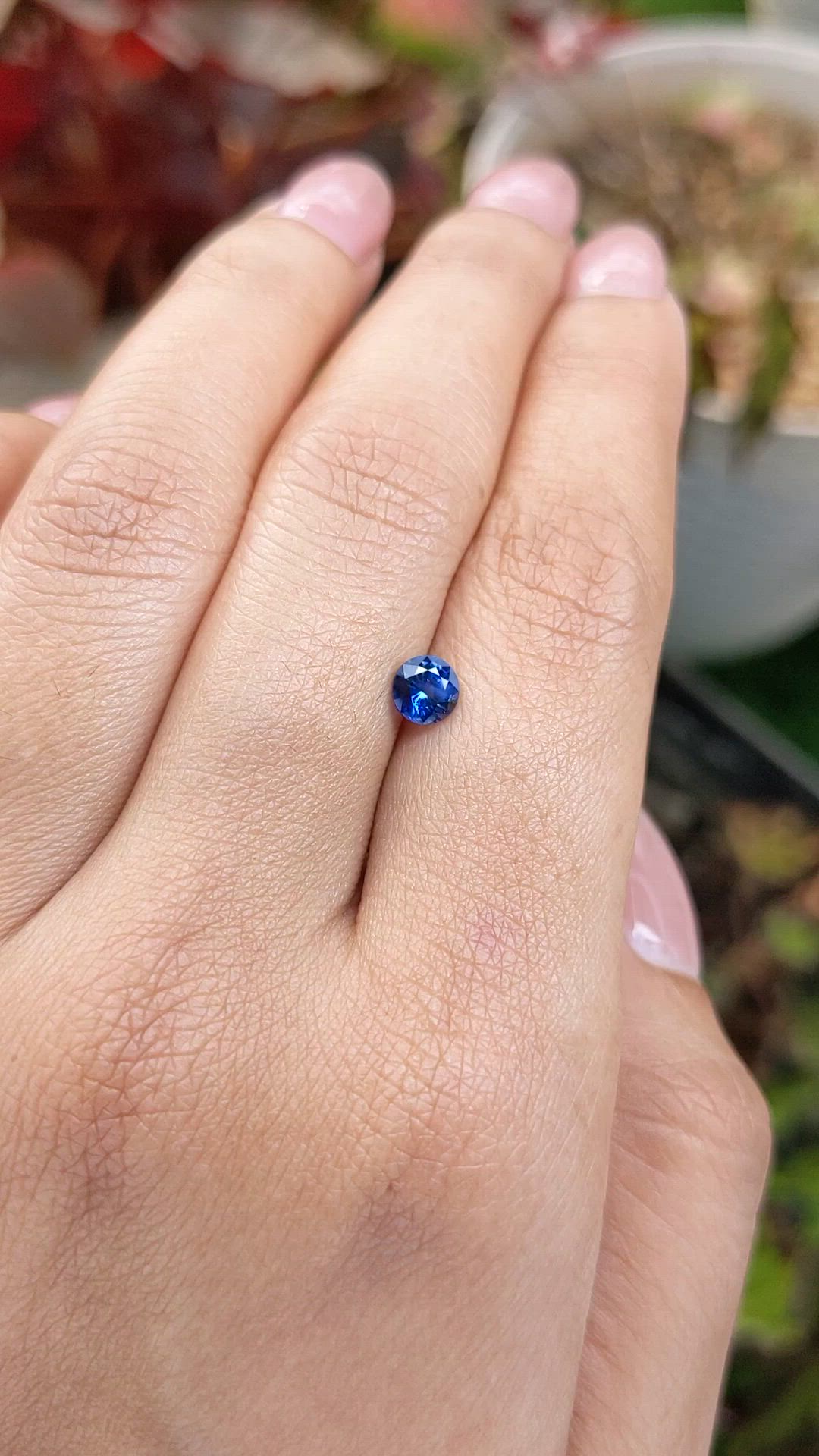 0.60 Ct. Blue Sapphire from Ceylon (Sri Lanka) Size Video