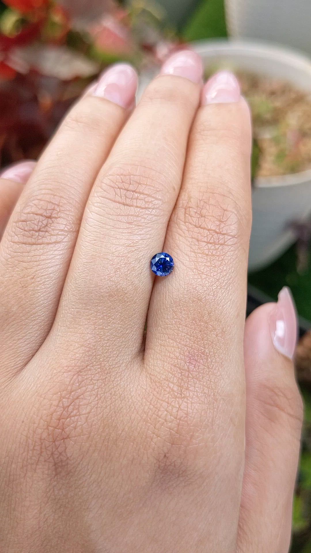 0.47 Ct. Blue Sapphire from Ceylon (Sri Lanka) Size Video