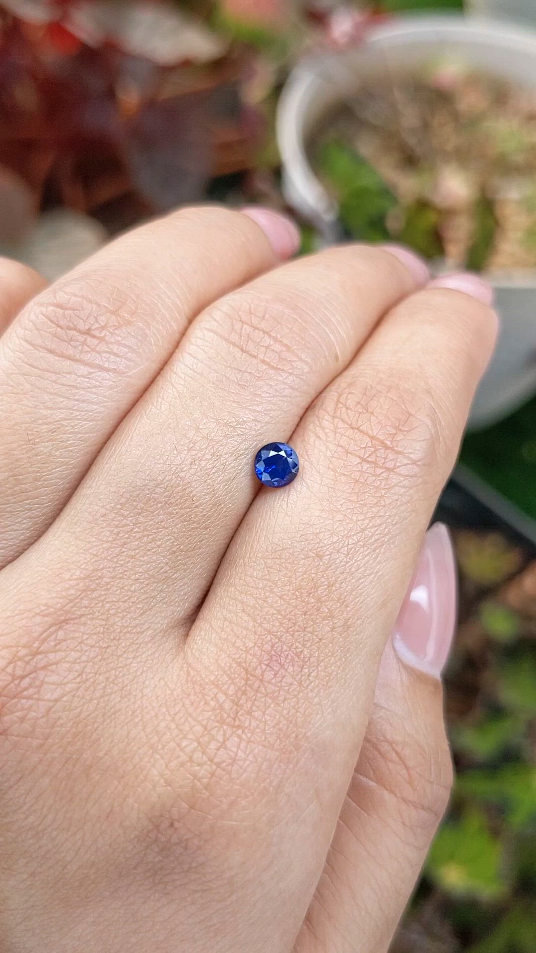 0.57 Ct. Blue Sapphire from Ceylon (Sri Lanka) Size Video