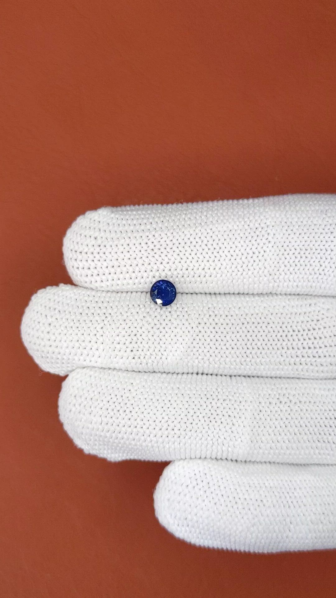0.57 Ct. Blue Sapphire from Ceylon (Sri Lanka) Size Video