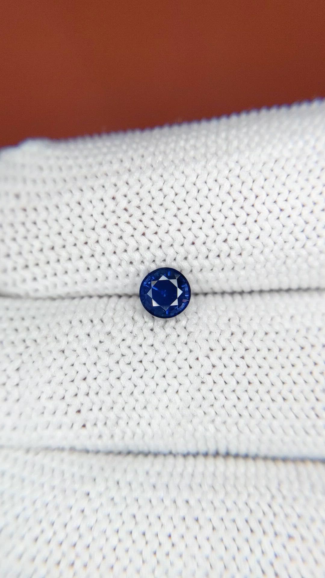 0.57 Ct. Blue Sapphire from Ceylon (Sri Lanka) Size Video