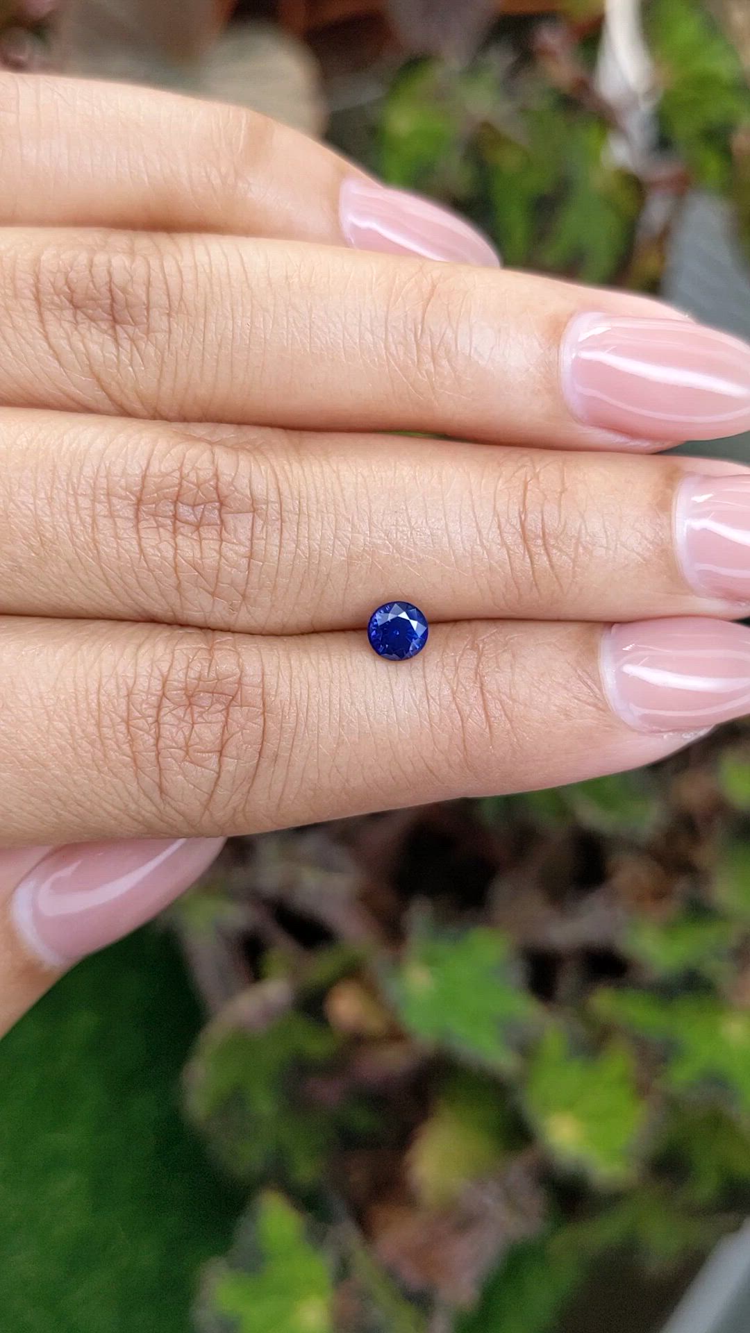 0.57 Ct. Blue Sapphire from Ceylon (Sri Lanka) Size Video