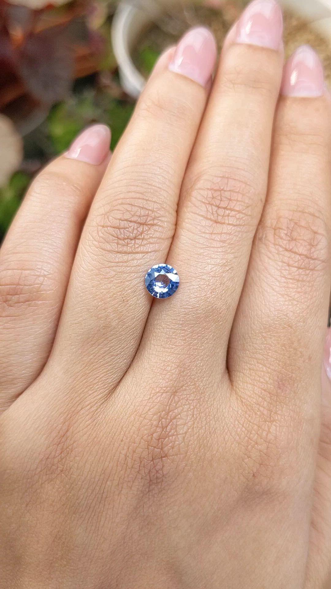 0.80 Ct. Blue Sapphire from Ceylon (Sri Lanka) Size Video