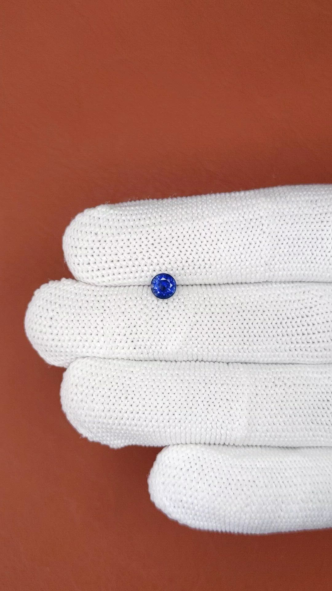 0.60 Ct. Blue Sapphire from Ceylon (Sri Lanka) Size Video
