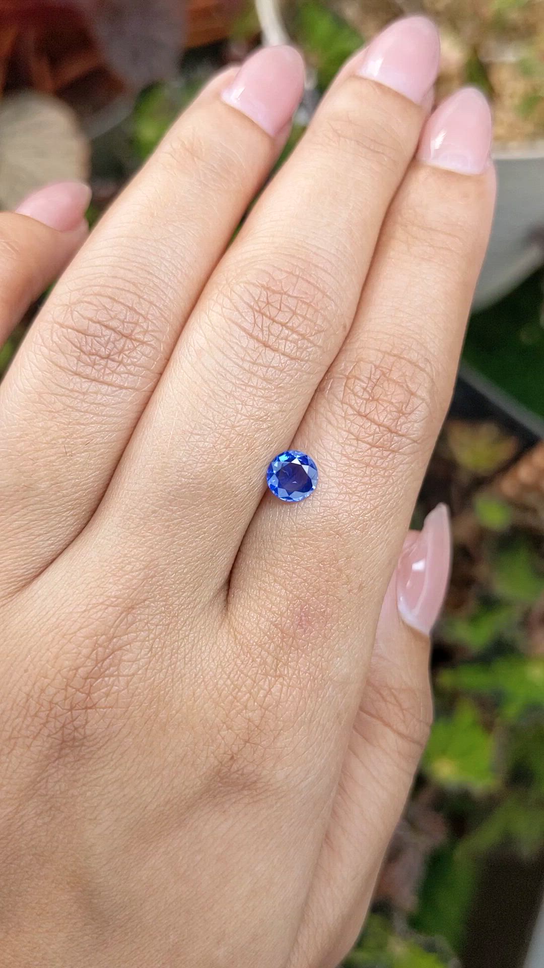 0.68 Ct. Blue Sapphire from Ceylon (Sri Lanka) Size Video