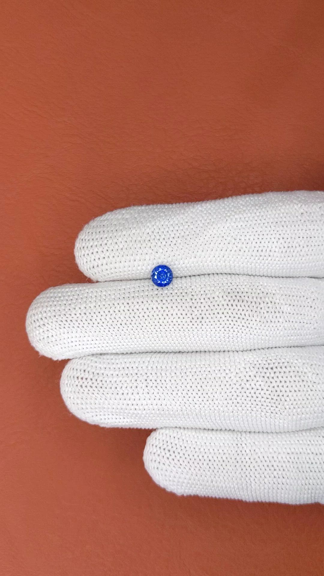 0.55 Ct. Blue Sapphire from Ceylon (Sri Lanka) Size Video