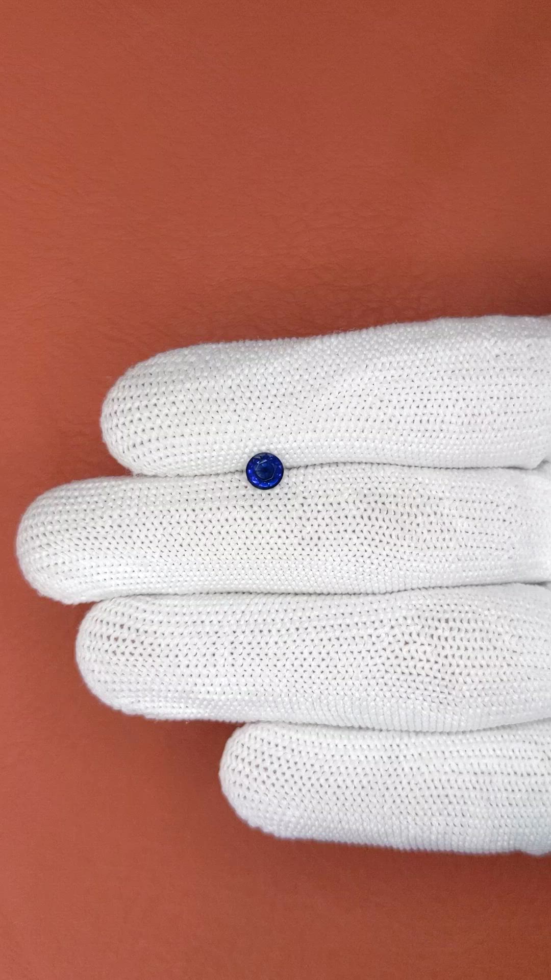 0.48 Ct. Blue Sapphire from Ceylon (Sri Lanka) Size Video