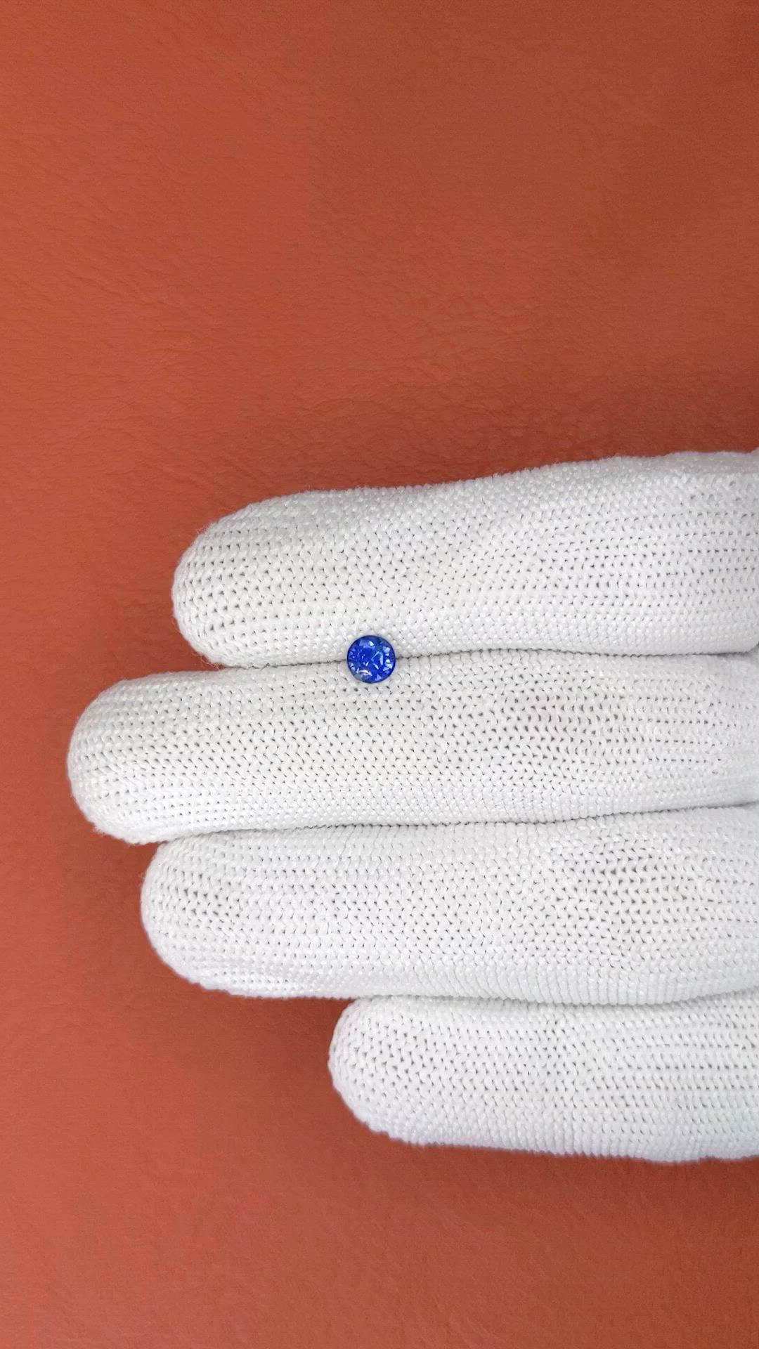 0.52 Ct. Blue Sapphire from Ceylon (Sri Lanka) Size Video