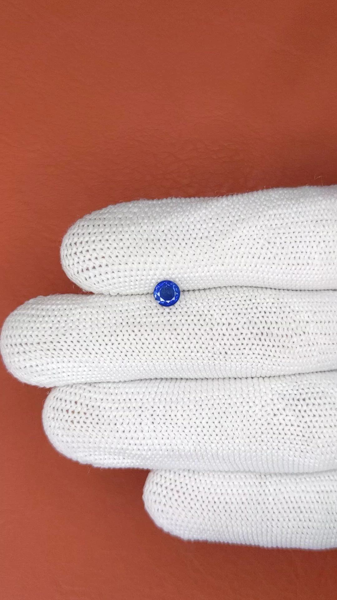0.42 Ct. Blue Sapphire from Ceylon (Sri Lanka) Size Video