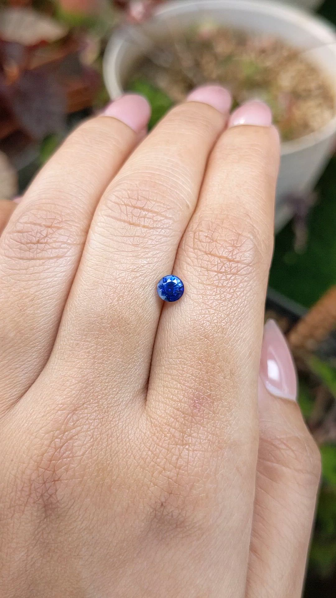 0.58 Ct. Blue Sapphire from Ceylon (Sri Lanka) Size Video