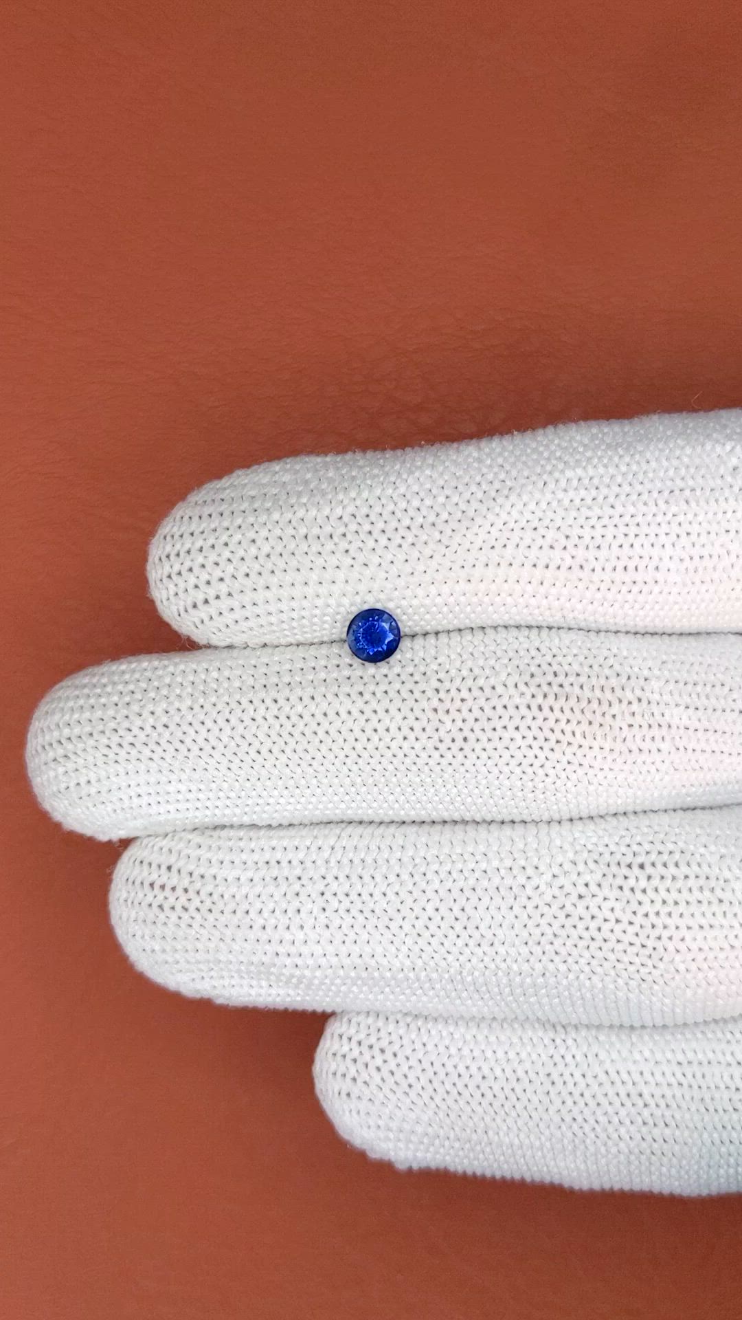 0.58 Ct. Blue Sapphire from Ceylon (Sri Lanka) Size Video