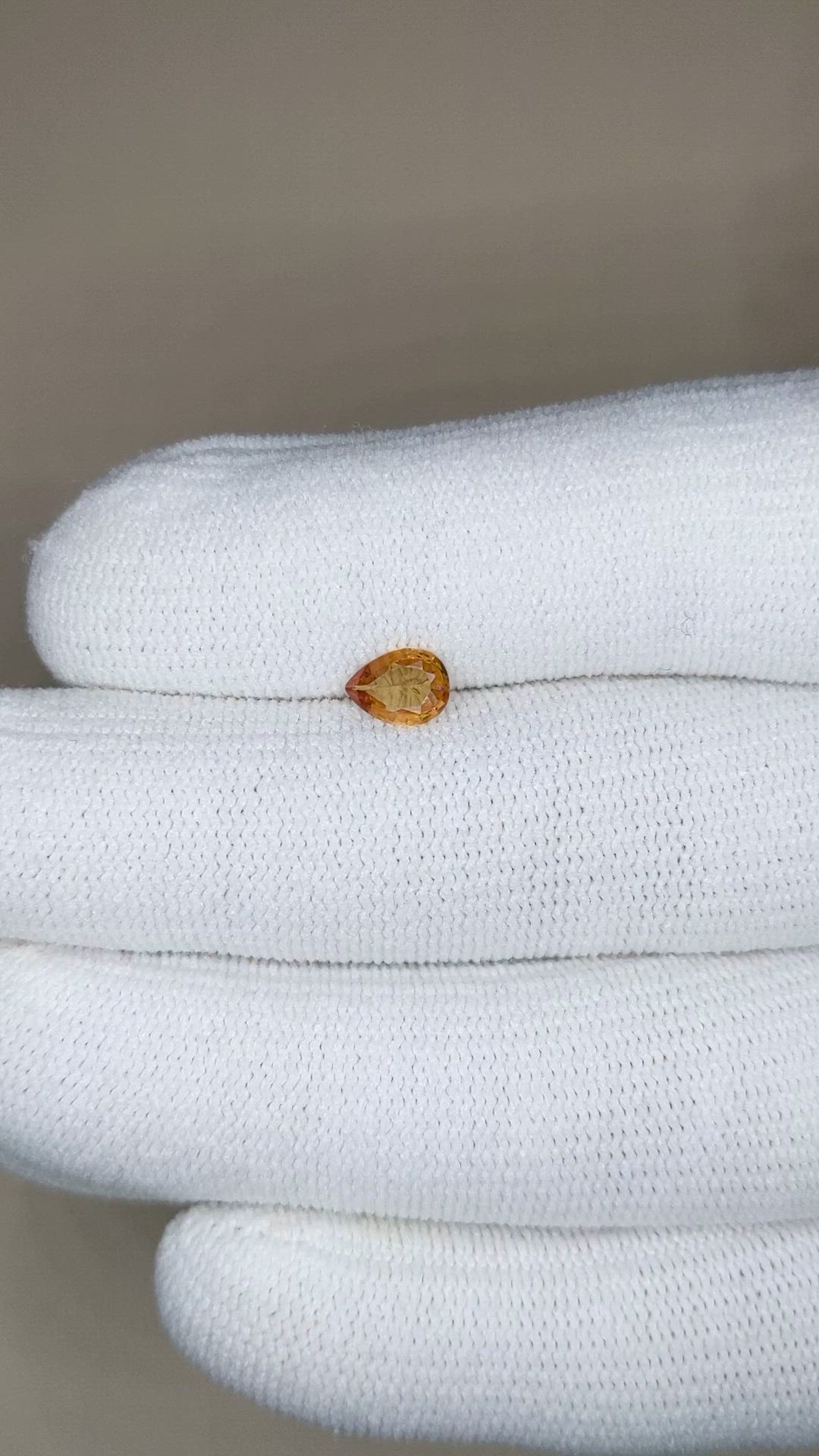 0.51 Ct. Yellowish Brown Sapphire from Ceylon (Sri Lanka) Size Video