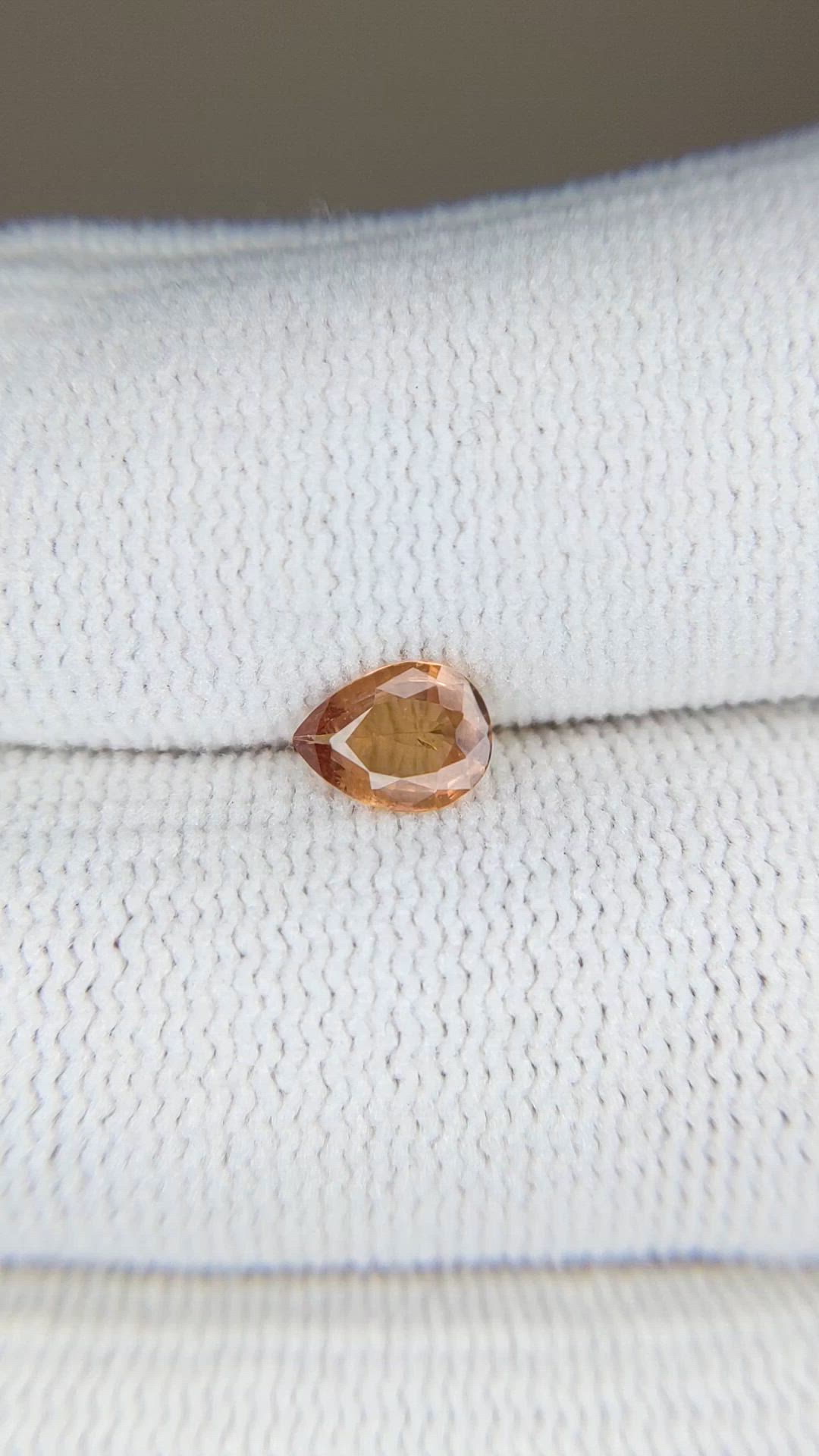 0.51 Ct. Yellowish Brown Sapphire from Ceylon (Sri Lanka) Size Video
