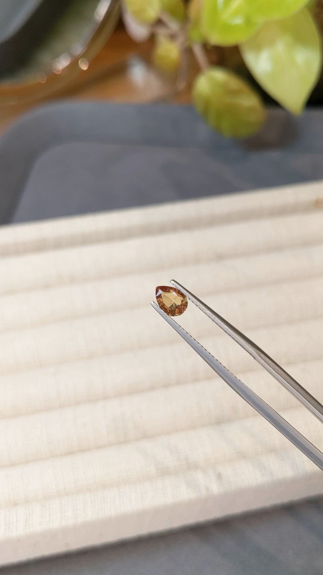0.51 Ct. Yellowish Brown Sapphire from Ceylon (Sri Lanka) Size Video