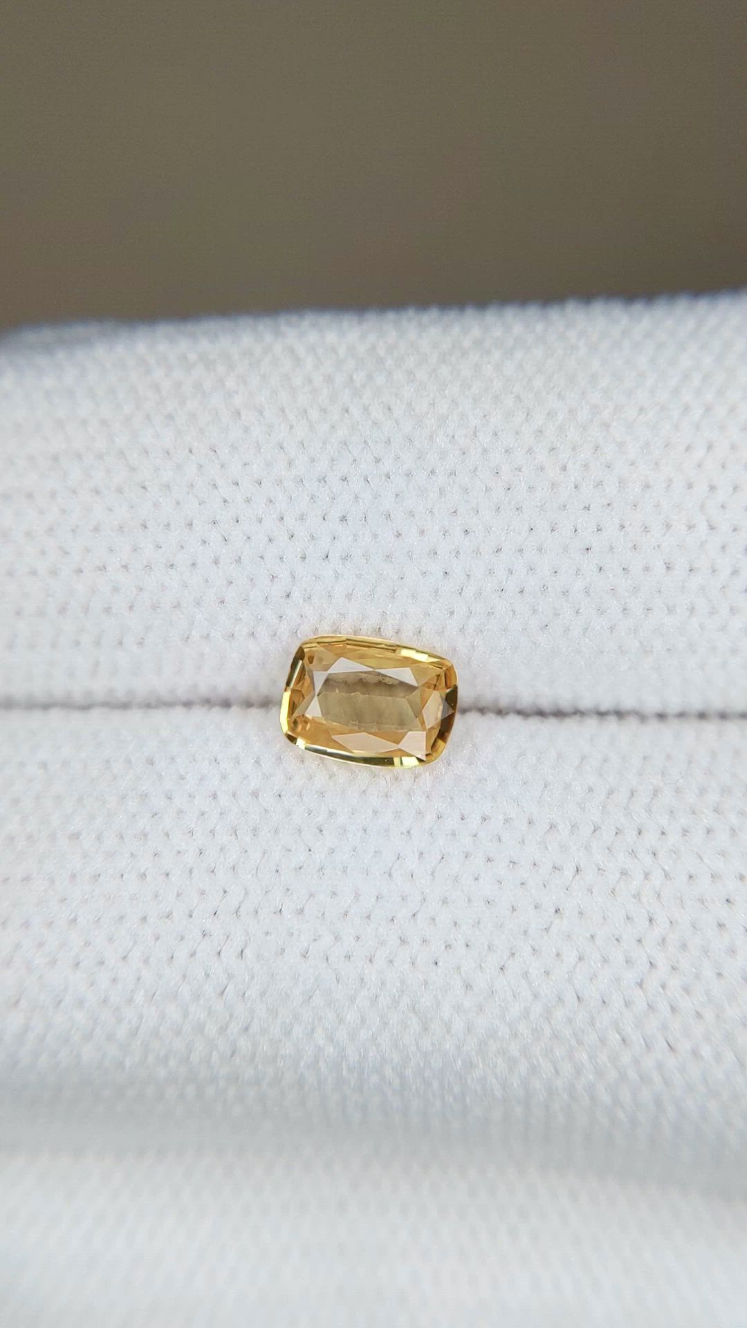 0.63 Ct. Yellow Sapphire from Ceylon (Sri Lanka) Size Video
