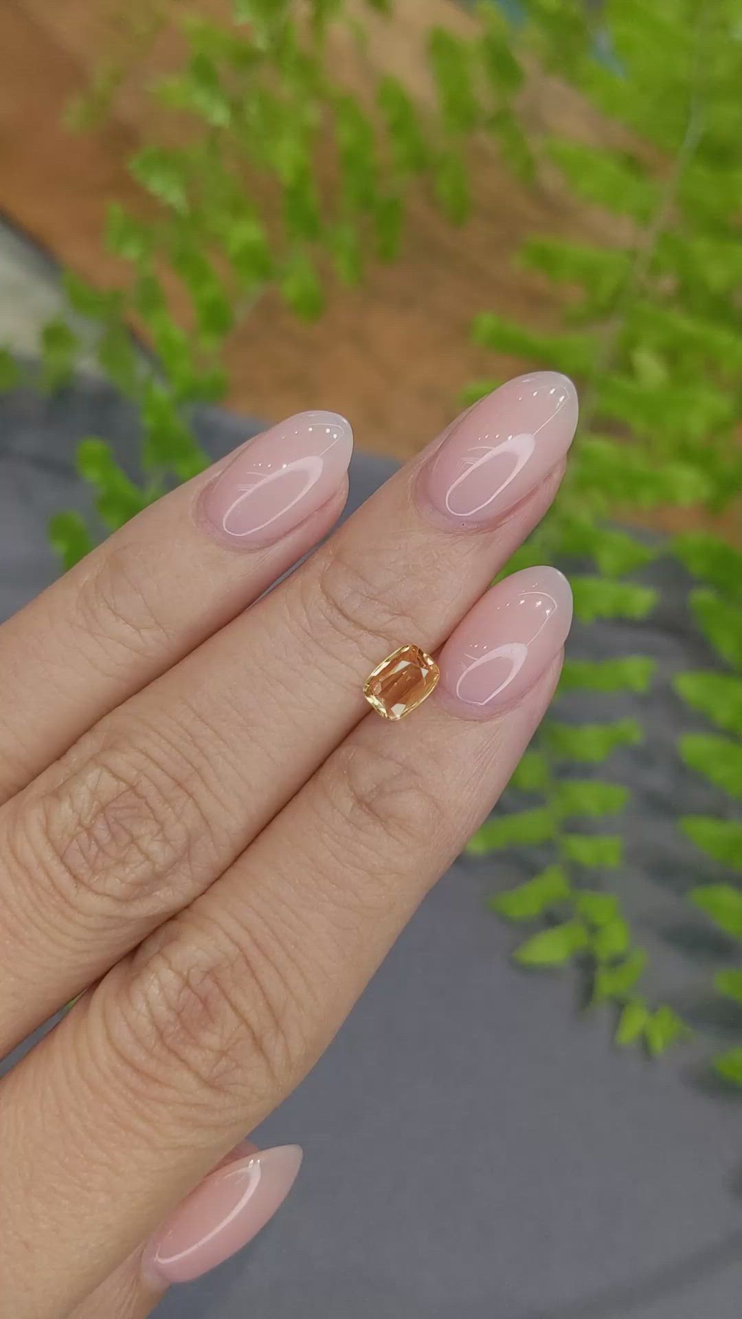 0.63 Ct. Yellow Sapphire from Ceylon (Sri Lanka) Size Video