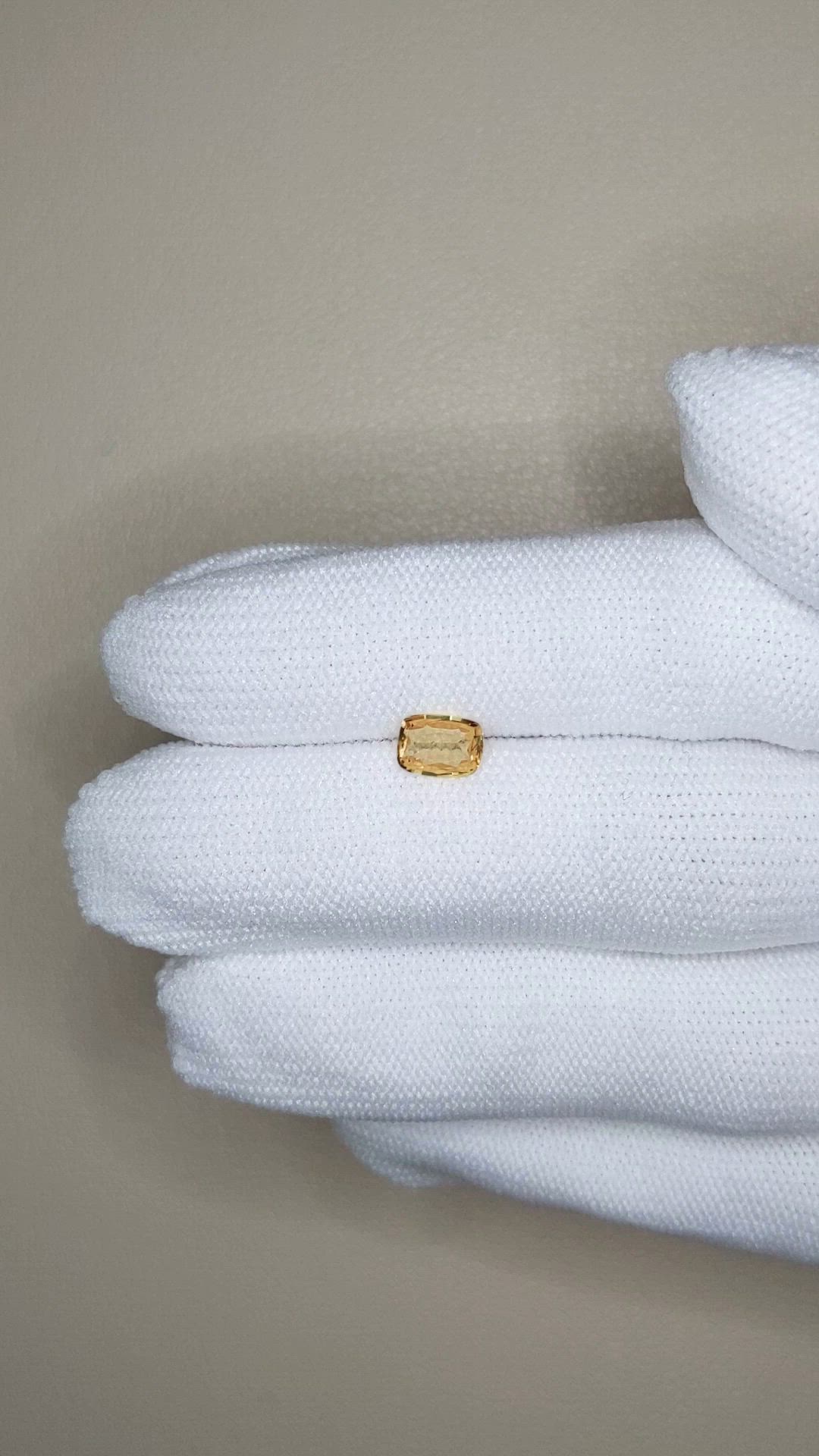 0.63 Ct. Yellow Sapphire from Ceylon (Sri Lanka) Size Video