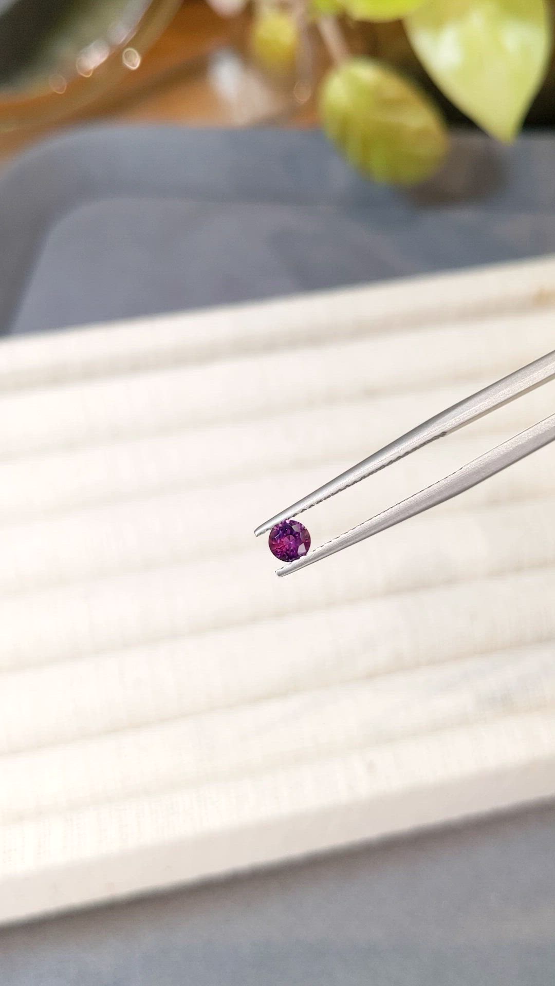 0.31 Ct. Pinkish Purple Sapphire from Ceylon (Sri Lanka) Size Video