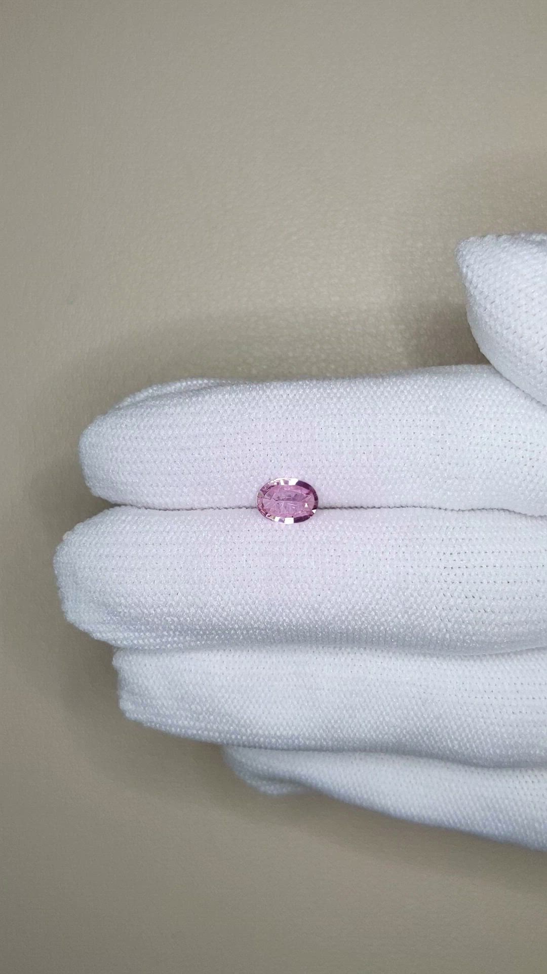 0.72 Ct. Pink Sapphire from Ceylon (Sri Lanka) Size Video