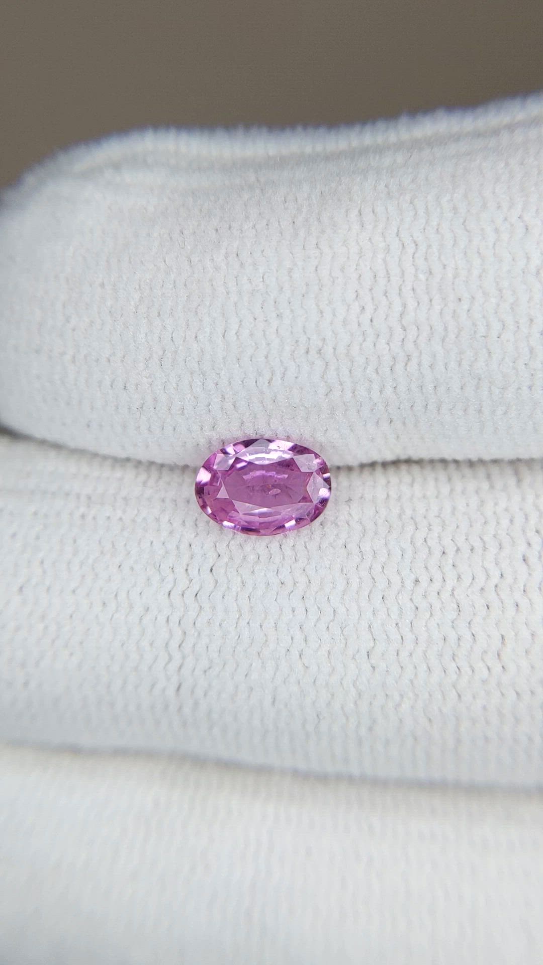 0.71 Ct. Pinkish Purple Sapphire from Ceylon (Sri Lanka) Size Video