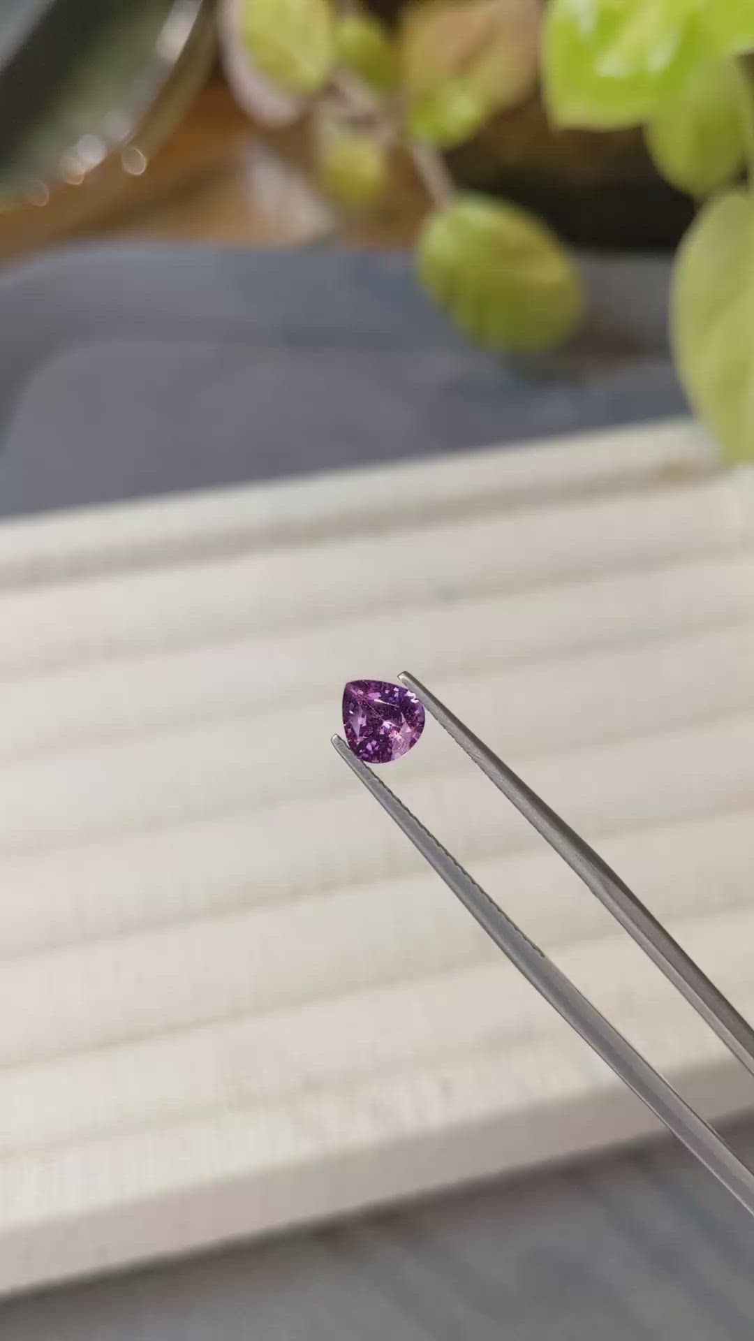 1.01 Ct. Pinkish Purple Sapphire from Ceylon (Sri Lanka) Size Video