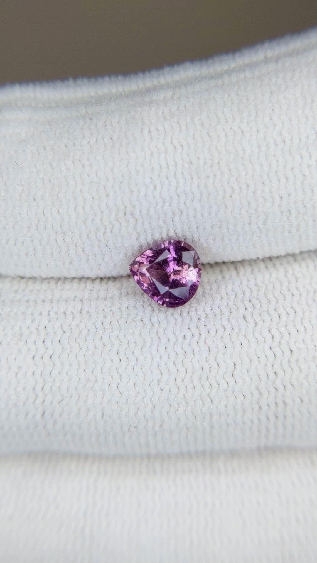 1.01 Ct. Pinkish Purple Sapphire from Ceylon (Sri Lanka) Size Video