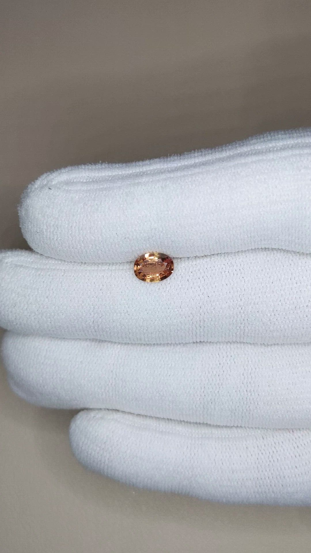 0.84 Ct. Orangish Brown Sapphire from Ceylon (Sri Lanka) Size Video