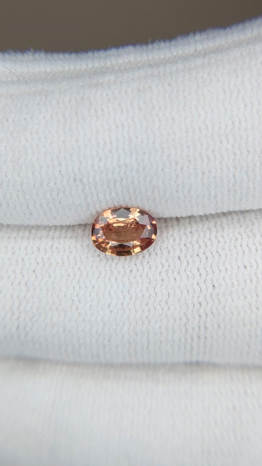 0.84 Ct. Orangish Brown Sapphire from Ceylon (Sri Lanka) Size Video