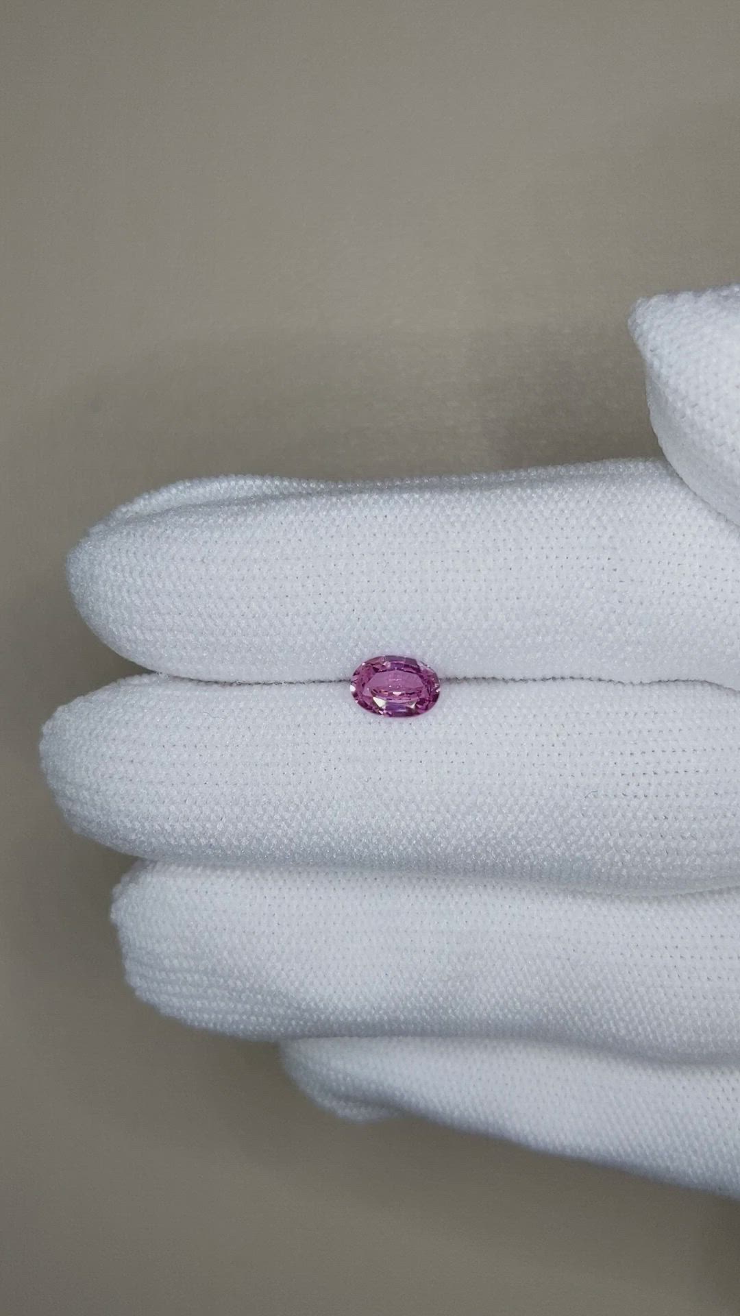 0.74 Ct. Purplish Pink Sapphire from Ceylon (Sri Lanka) Size Video