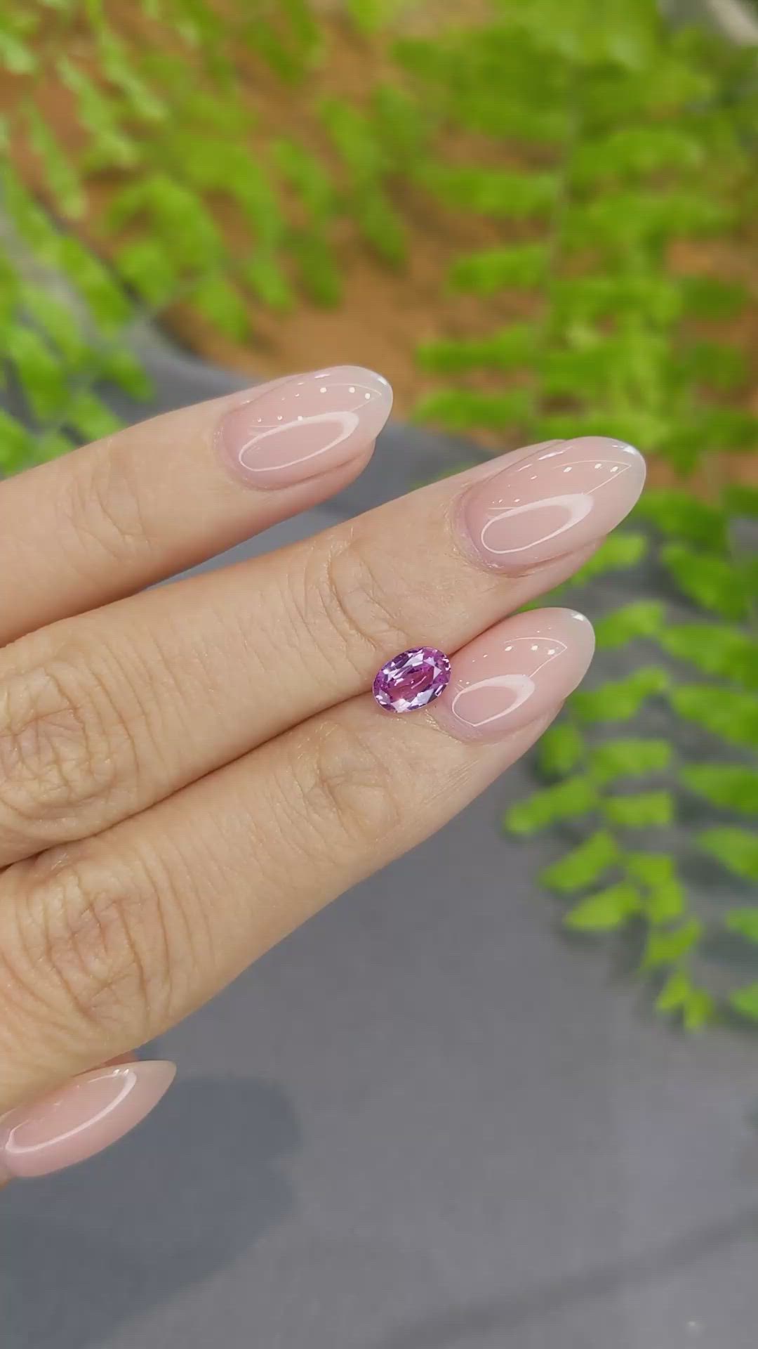 0.74 Ct. Purplish Pink Sapphire from Ceylon (Sri Lanka) Size Video