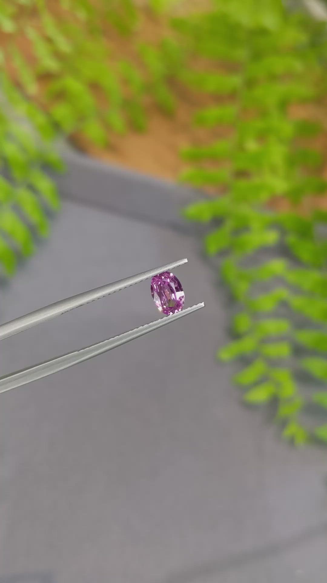 0.74 Ct. Purplish Pink Sapphire from Ceylon (Sri Lanka) Size Video
