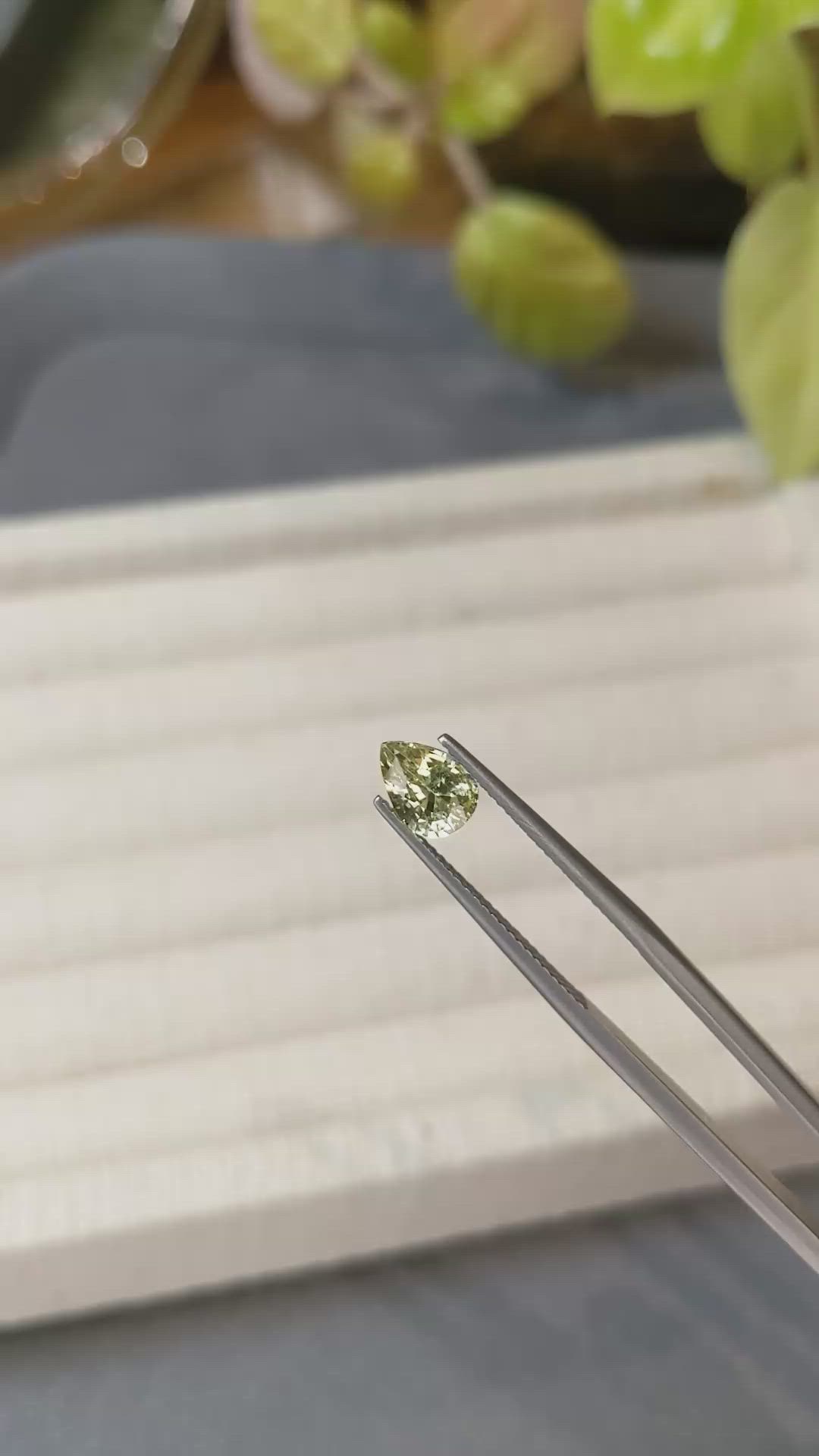 1.24 Ct. Greenish Yellow Sapphire from Ceylon (Sri Lanka) Size Video