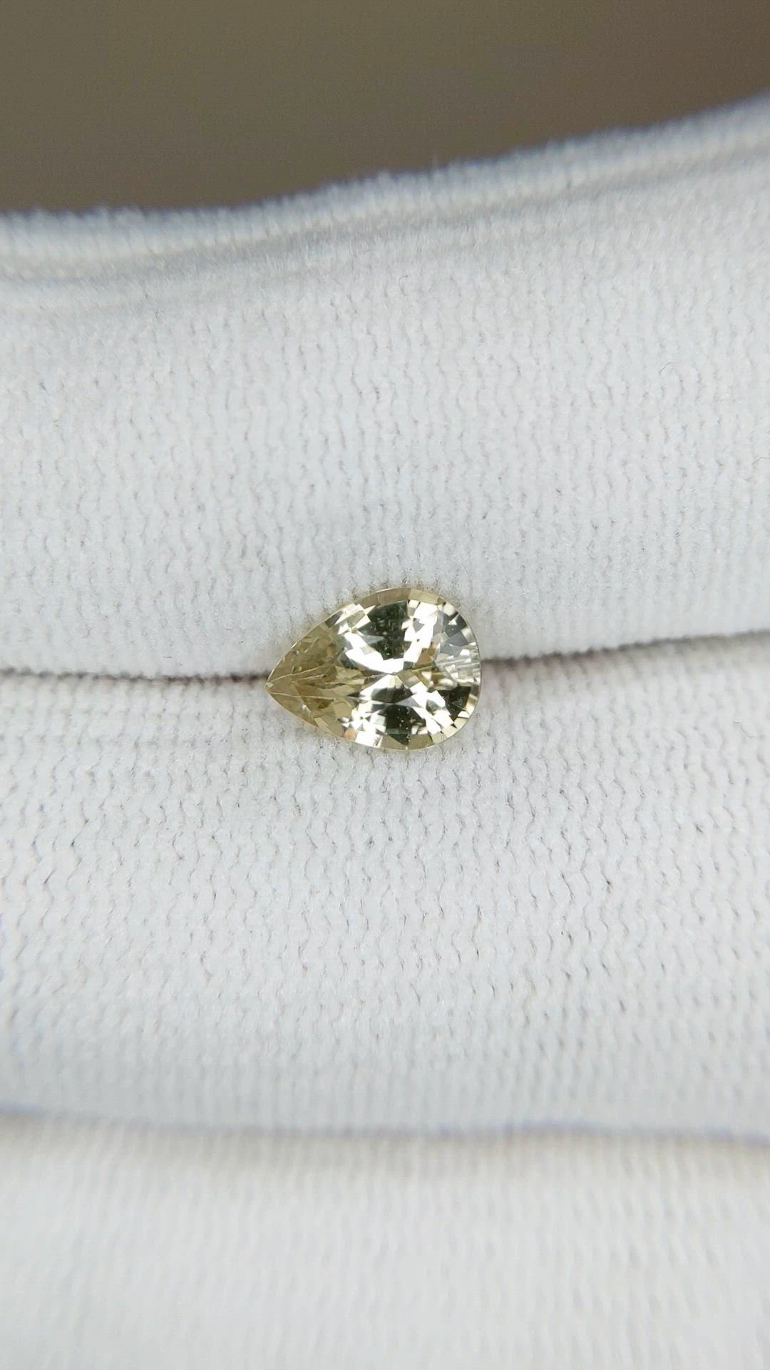 1.24 Ct. Greenish Yellow Sapphire from Ceylon (Sri Lanka) Size Video
