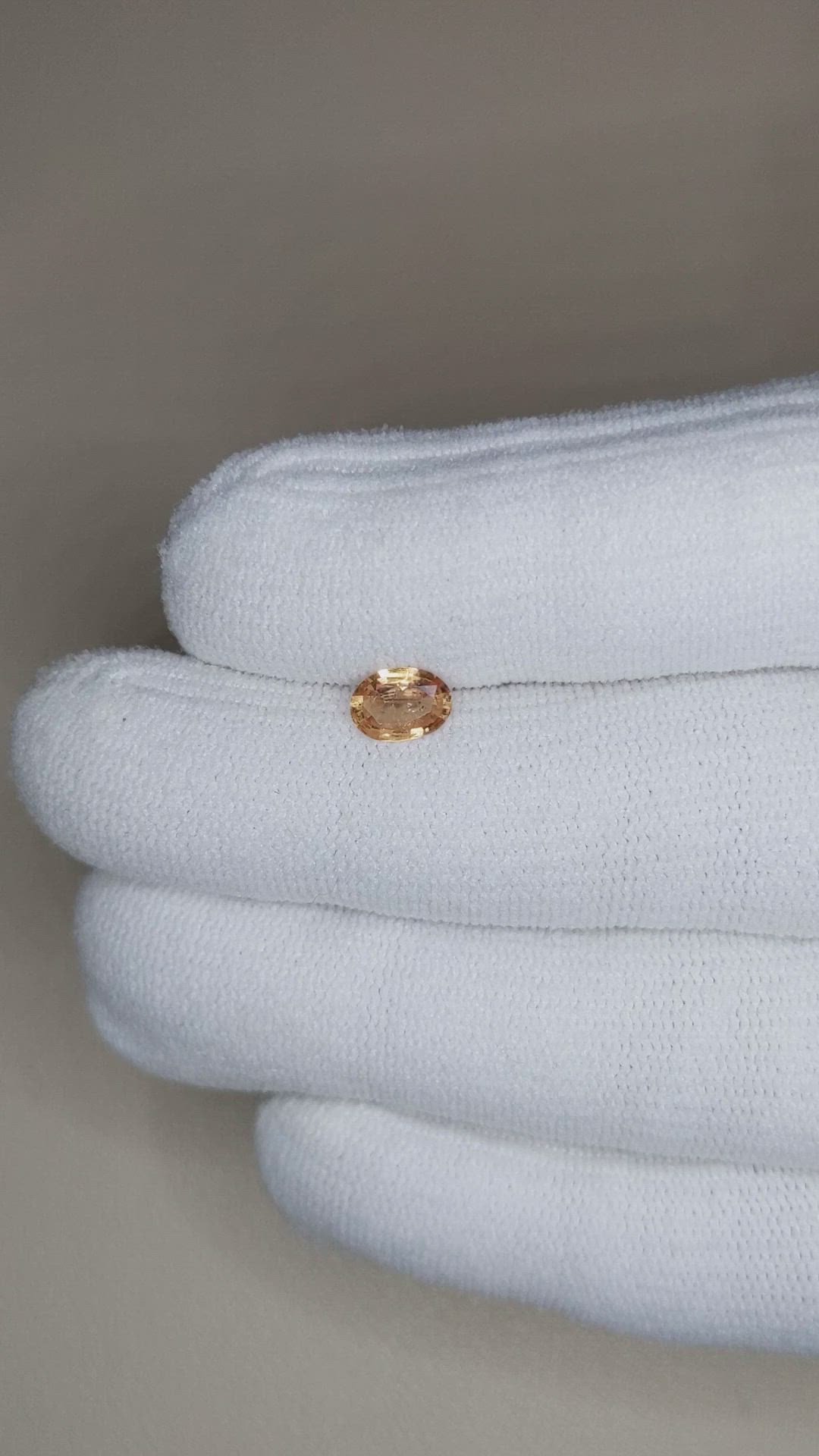 0.60 Ct. Orangish Brown Sapphire from Ceylon (Sri Lanka) Size Video