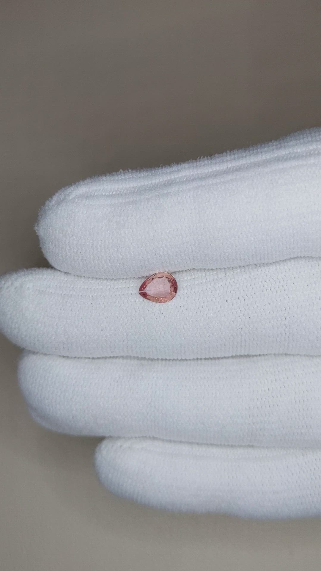 0.47 Ct. Peach Sapphire from Ceylon (Sri Lanka) Size Video