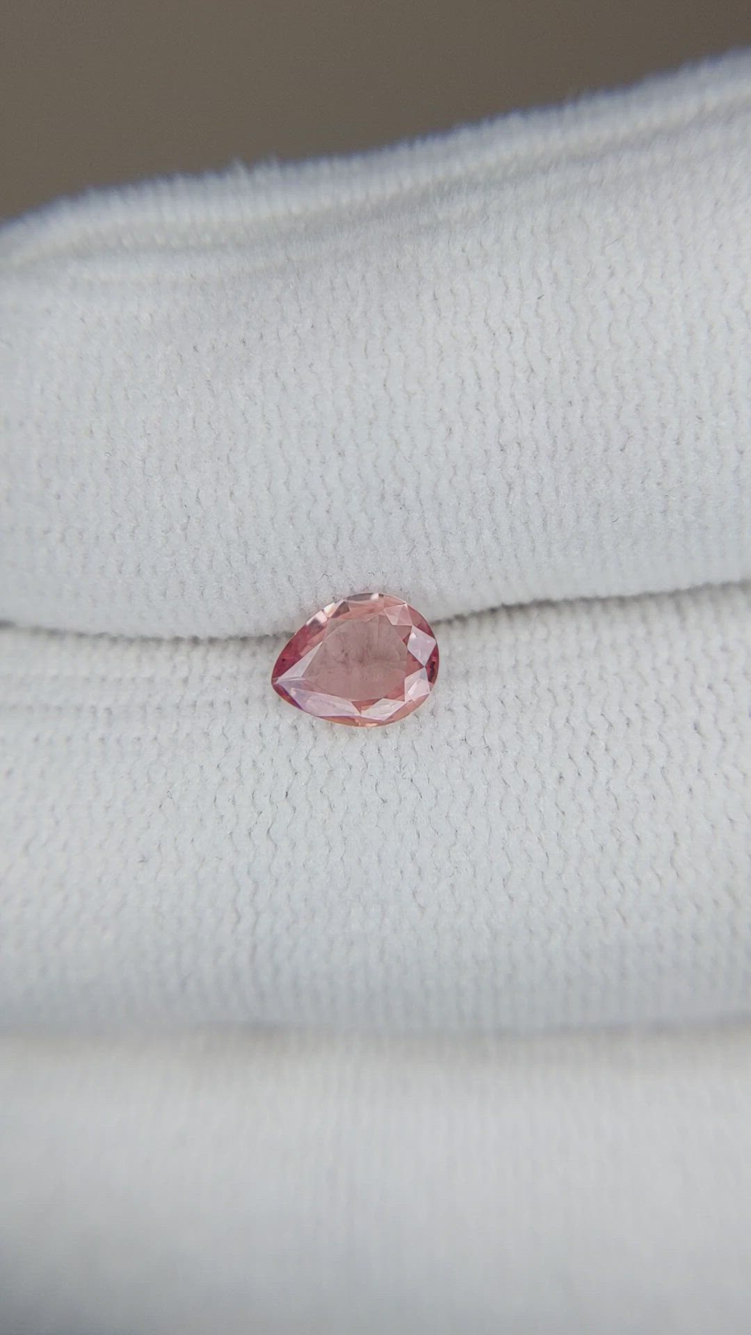 0.47 Ct. Peach Sapphire from Ceylon (Sri Lanka) Size Video