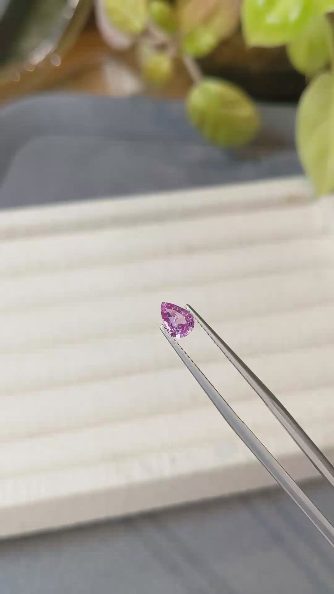 0.53 Ct. Pink Sapphire from Ceylon (Sri Lanka) Size Video