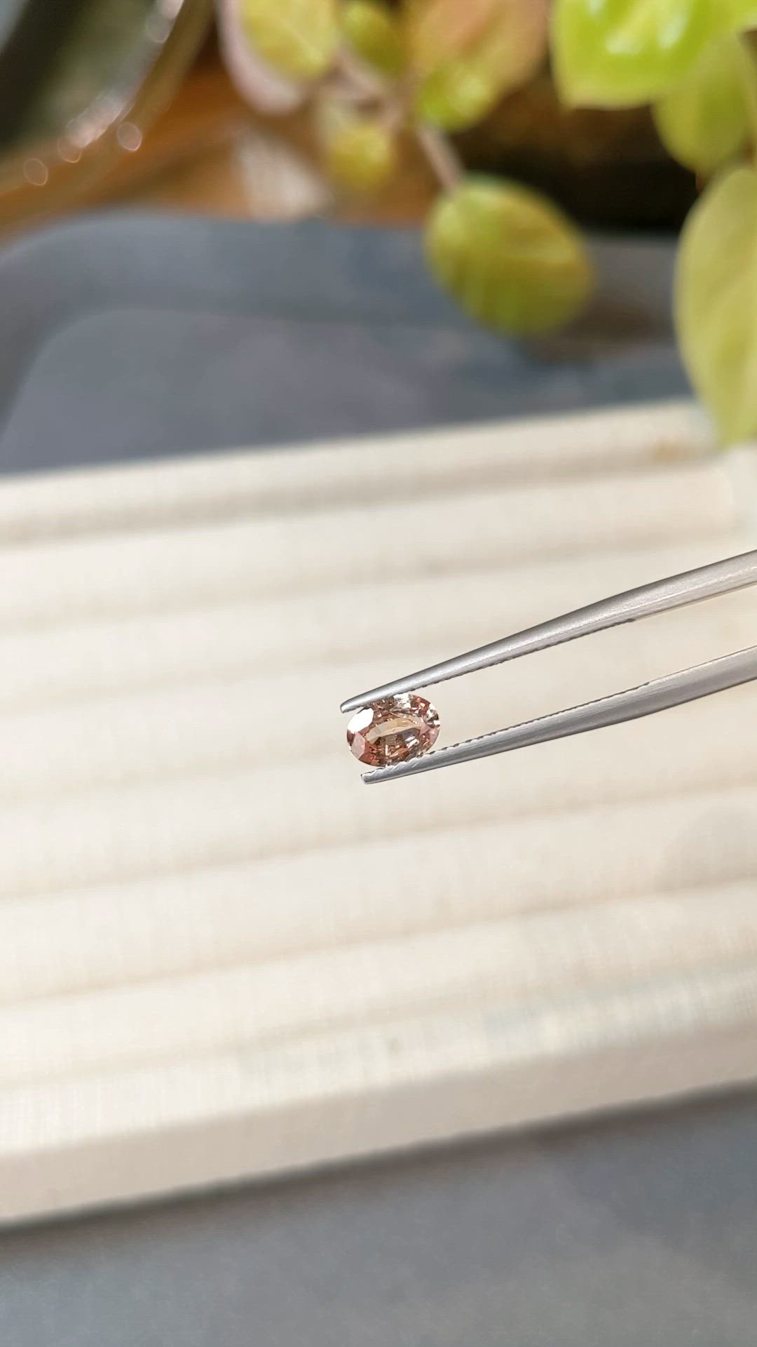 0.62 Ct. Padparadscha Sapphire from Ceylon (Sri Lanka) Size Video