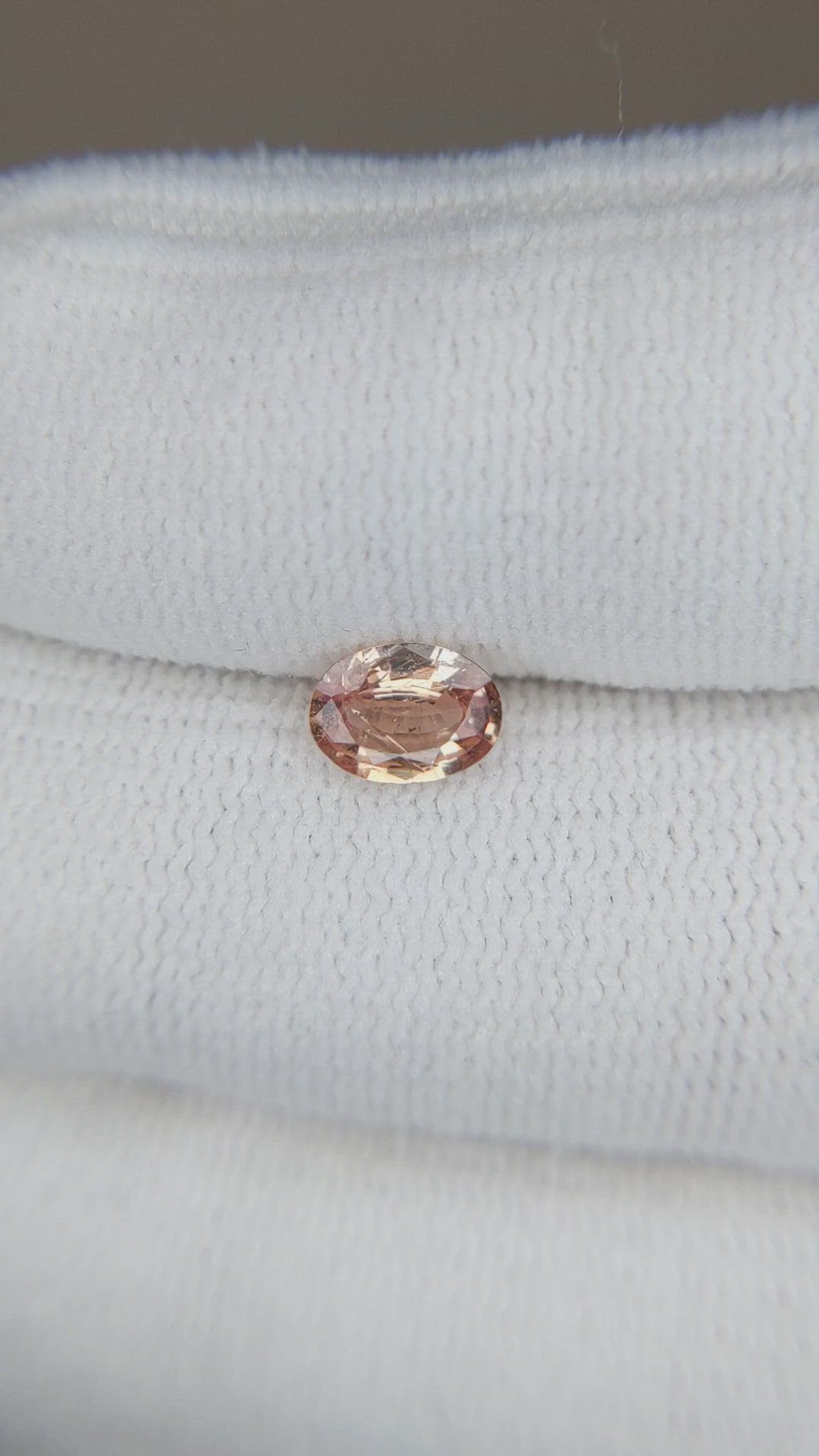 0.62 Ct. Padparadscha Sapphire from Ceylon (Sri Lanka) Size Video