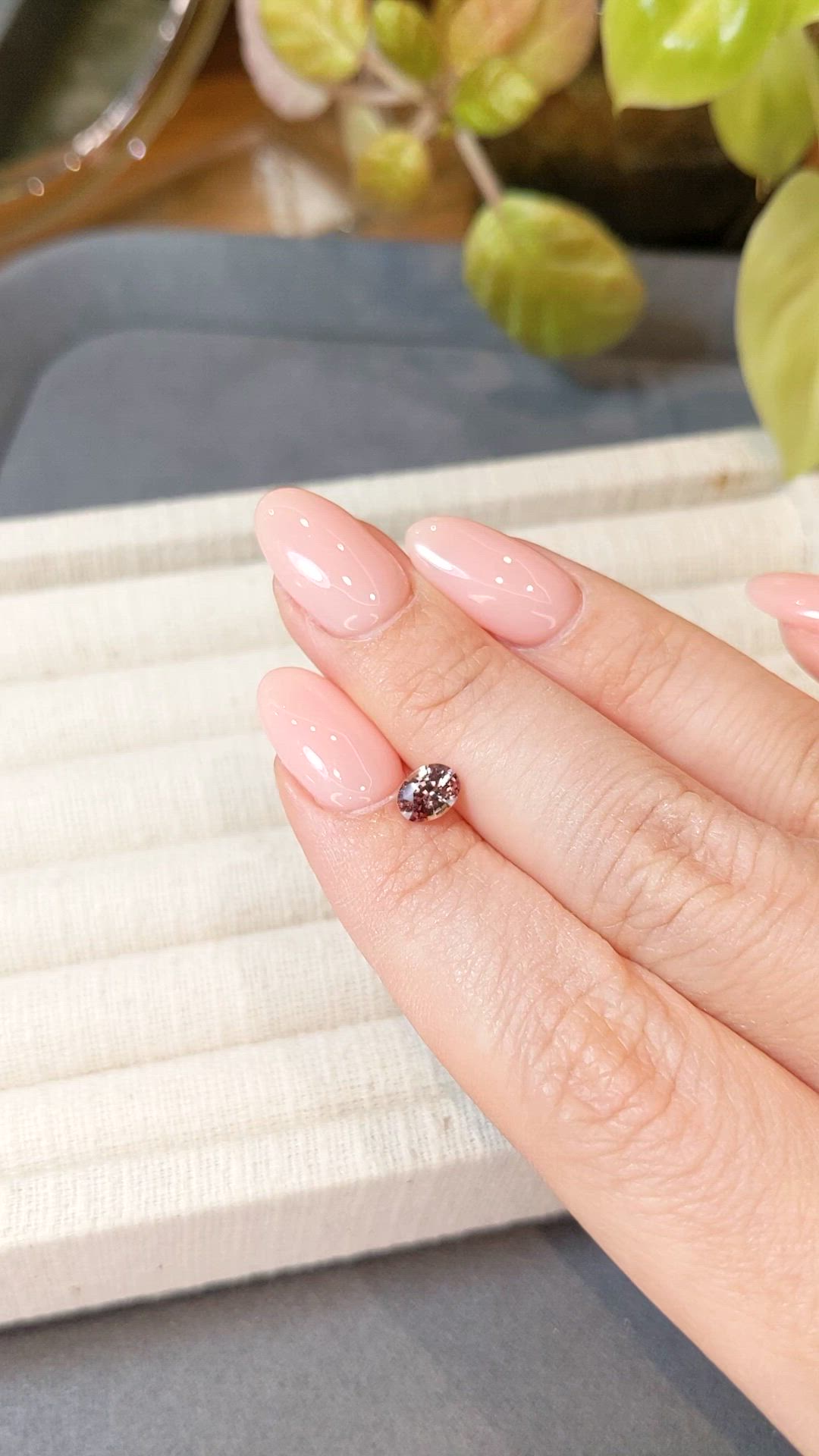 0.70 Ct. Peach Sapphire from Ceylon (Sri Lanka) Size Video