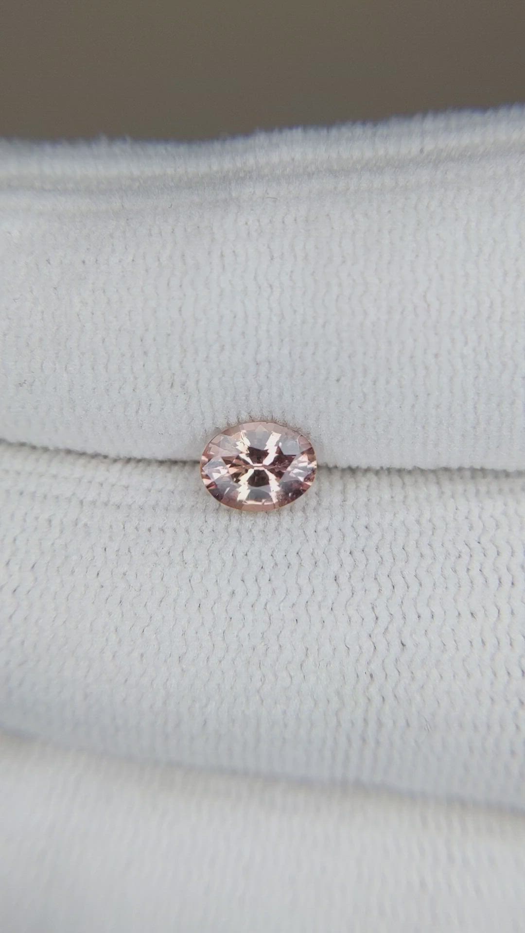 0.70 Ct. Peach Sapphire from Ceylon (Sri Lanka) Size Video