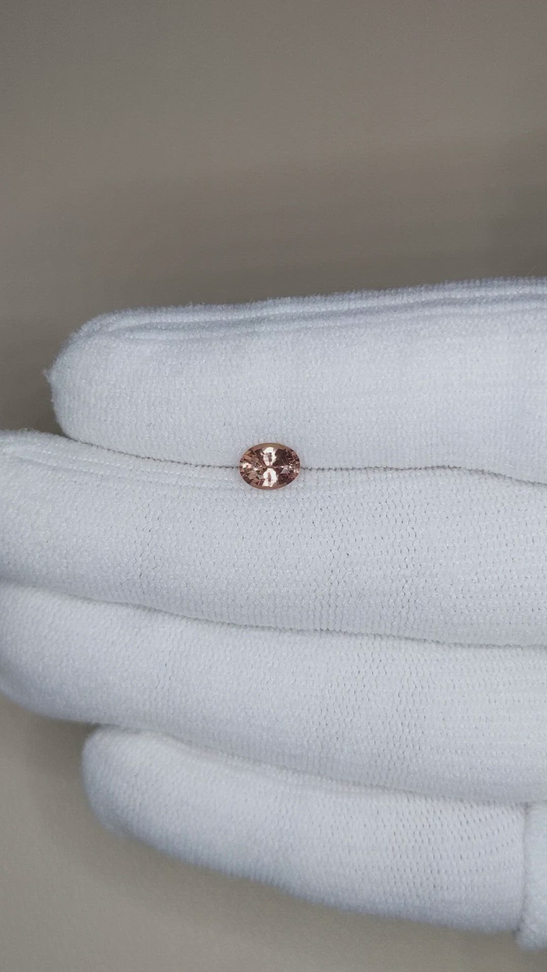 0.70 Ct. Peach Sapphire from Ceylon (Sri Lanka) Size Video
