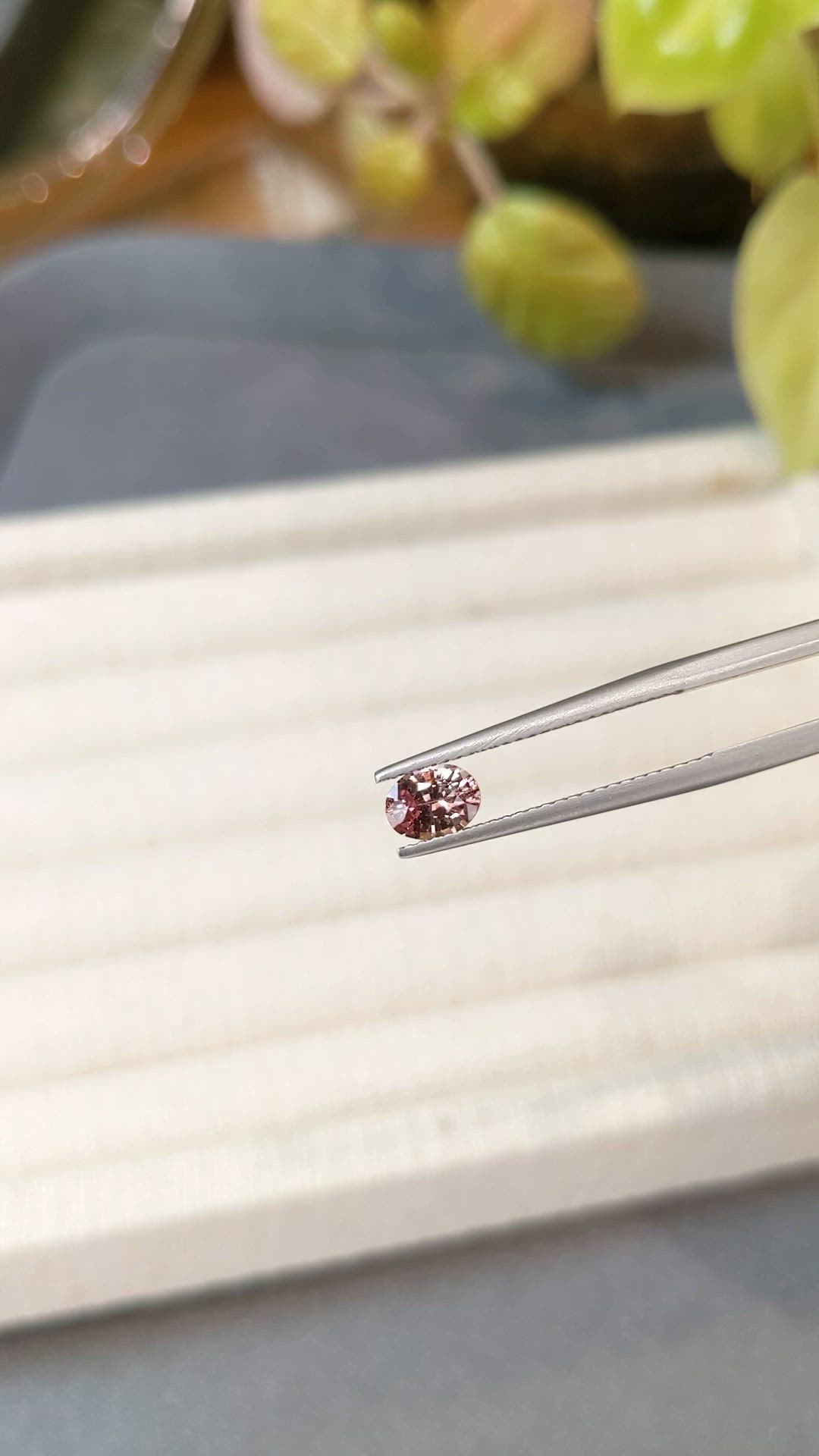 0.70 Ct. Peach Sapphire from Ceylon (Sri Lanka) Size Video