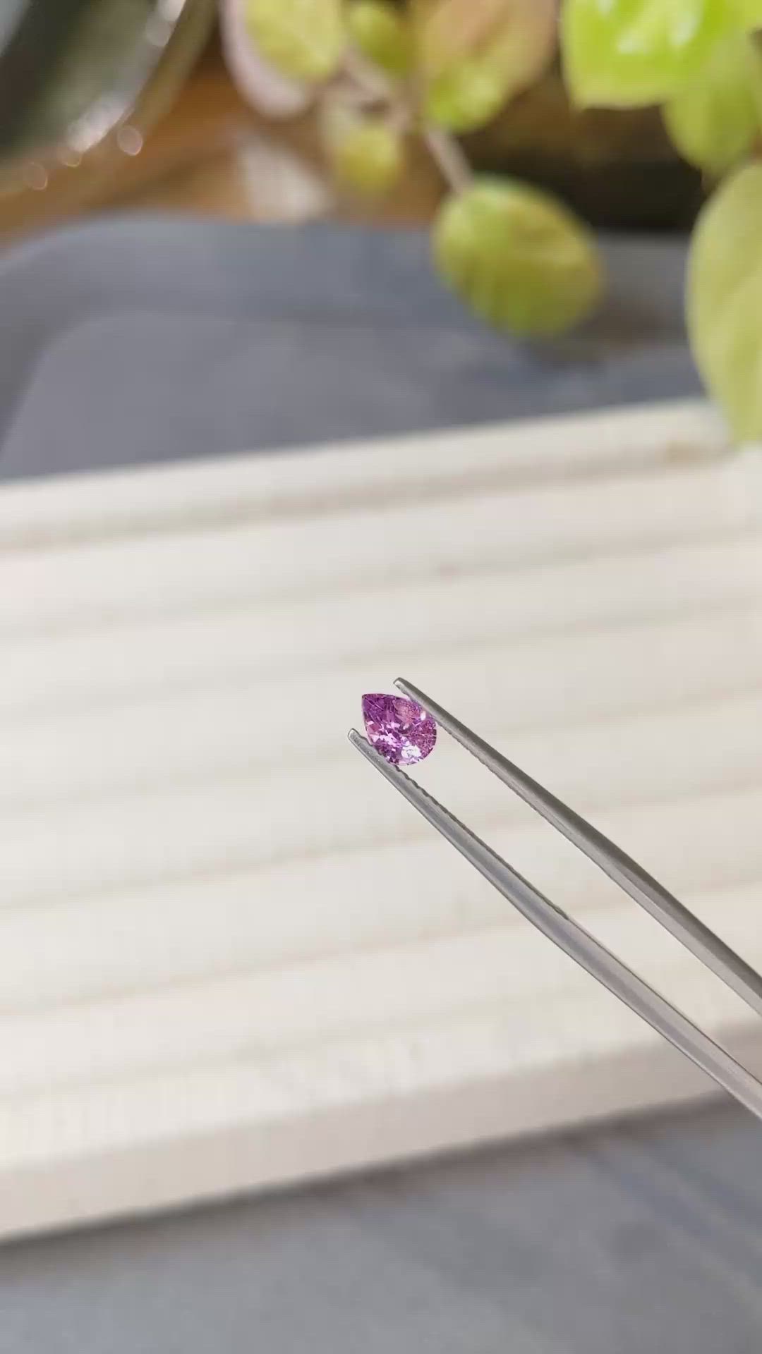 0.64 Ct. Pink Sapphire from Ceylon (Sri Lanka) Size Video