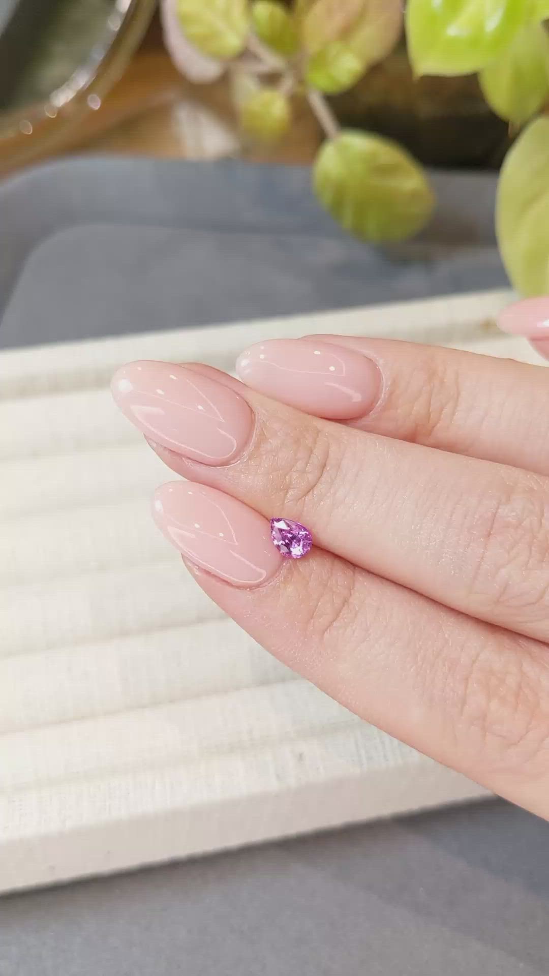 0.64 Ct. Pink Sapphire from Ceylon (Sri Lanka) Size Video