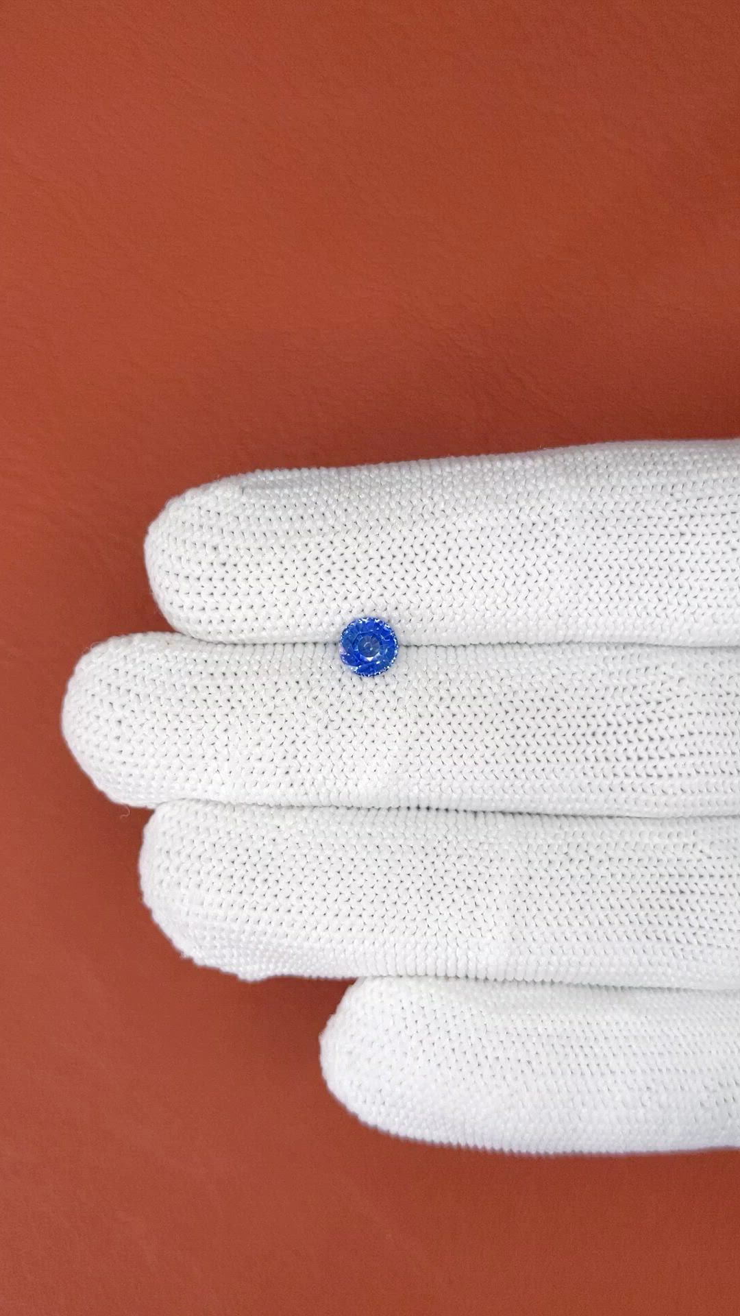 0.71 Ct. Blue Sapphire from Ceylon (Sri Lanka) Size Video