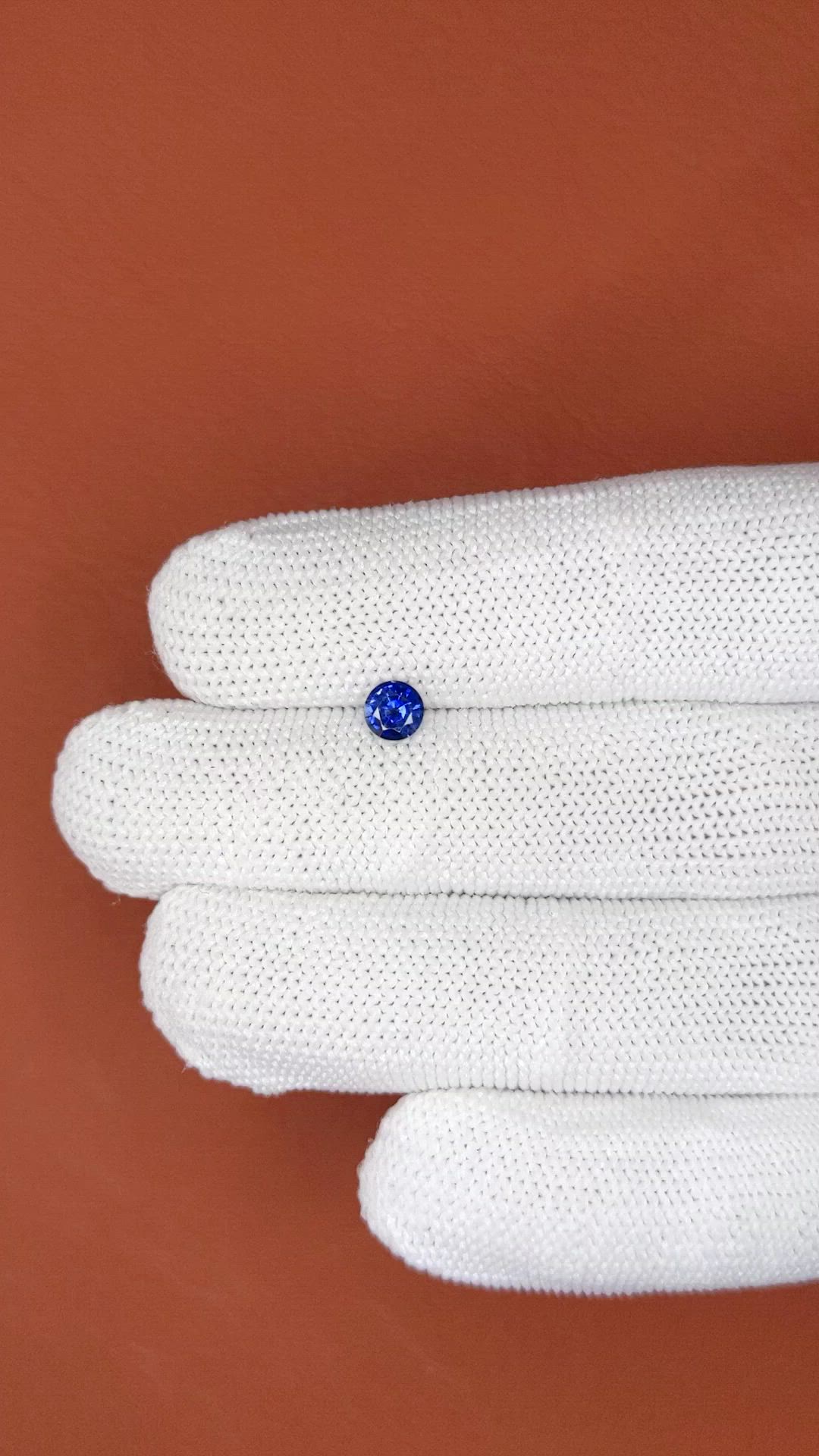 0.48 Ct. Blue Sapphire from Ceylon (Sri Lanka) Size Video