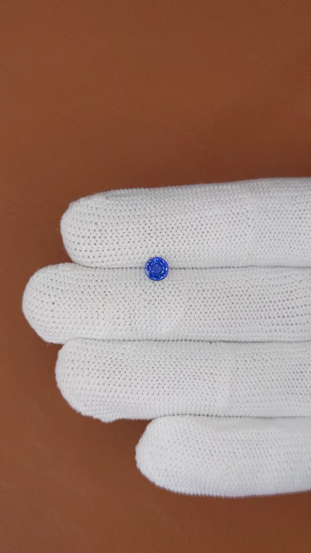 0.47 Ct. Blue Sapphire from Ceylon (Sri Lanka) Size Video